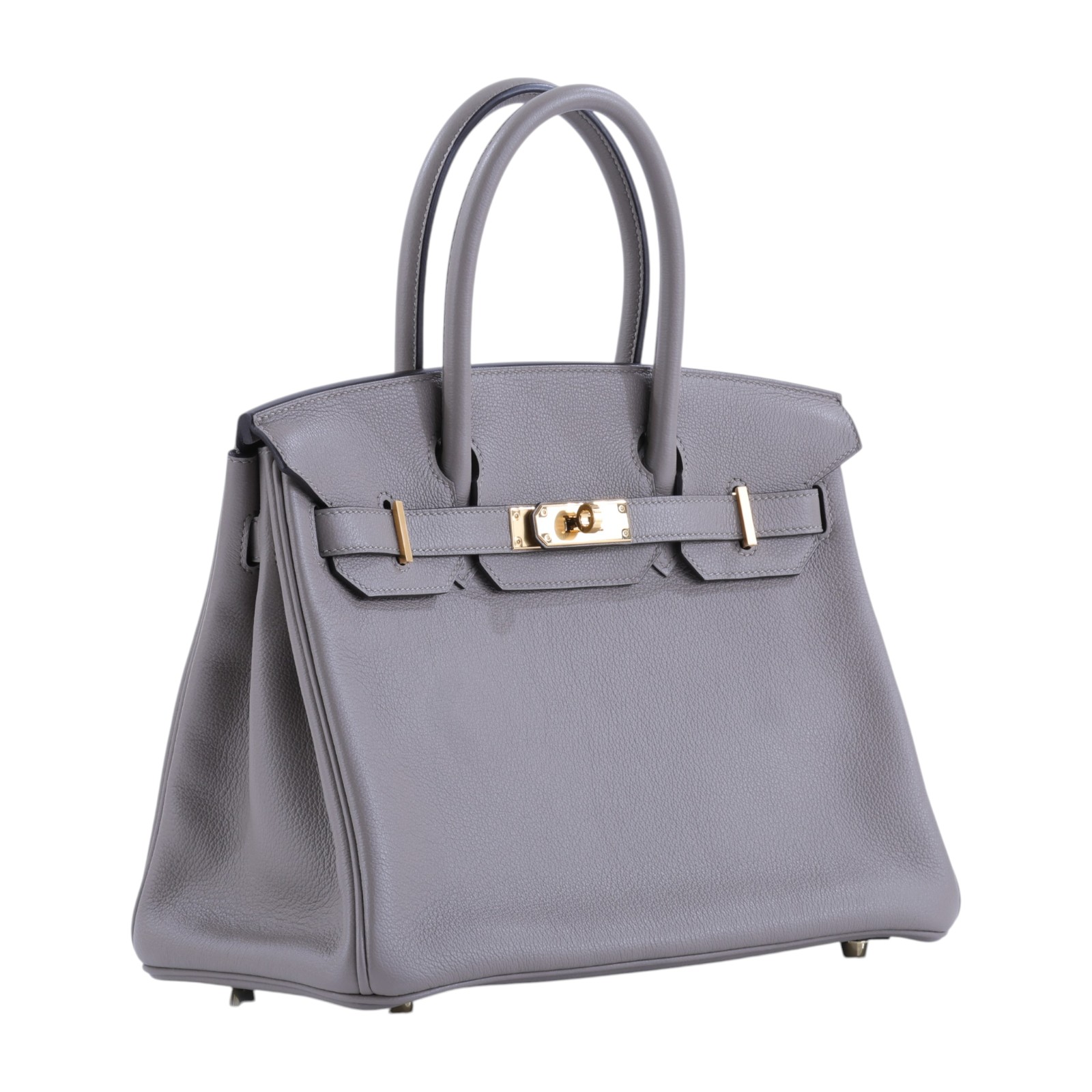 愛馬仕 Hermes Birkin Bag 柏金包 30 金色五金 瀝青灰色 H073437CCM8 /M8  原廠盒子/防塵袋/鎖組/購買證明正本/雨衣