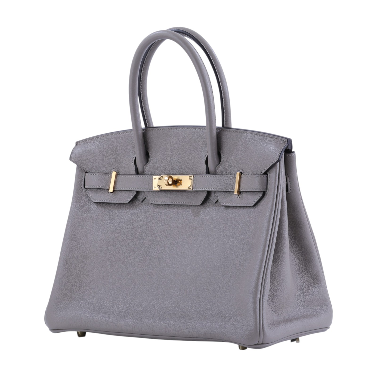愛馬仕 Hermes Birkin Bag 柏金包 30 金色五金 瀝青灰色 H073437CCM8 /M8  原廠盒子/防塵袋/鎖組/購買證明正本/雨衣