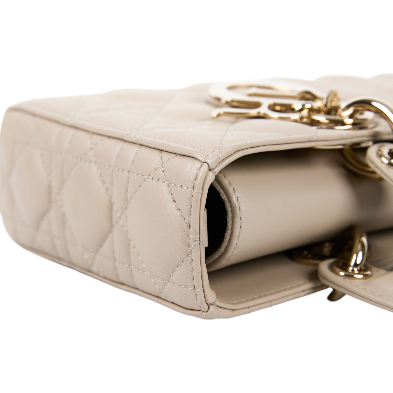 迪奧 CHRISTIAN DIOR Lady D-Joy 中型包 M0540ONGE 奶茶色中 Lady D-Joy 背帶/購買證明正本