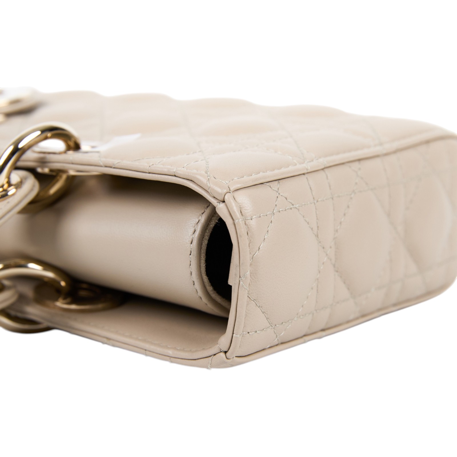 迪奧 CHRISTIAN DIOR Lady D-Joy 中型包 M0540ONGE 奶茶色中 Lady D-Joy 背帶/購買證明正本