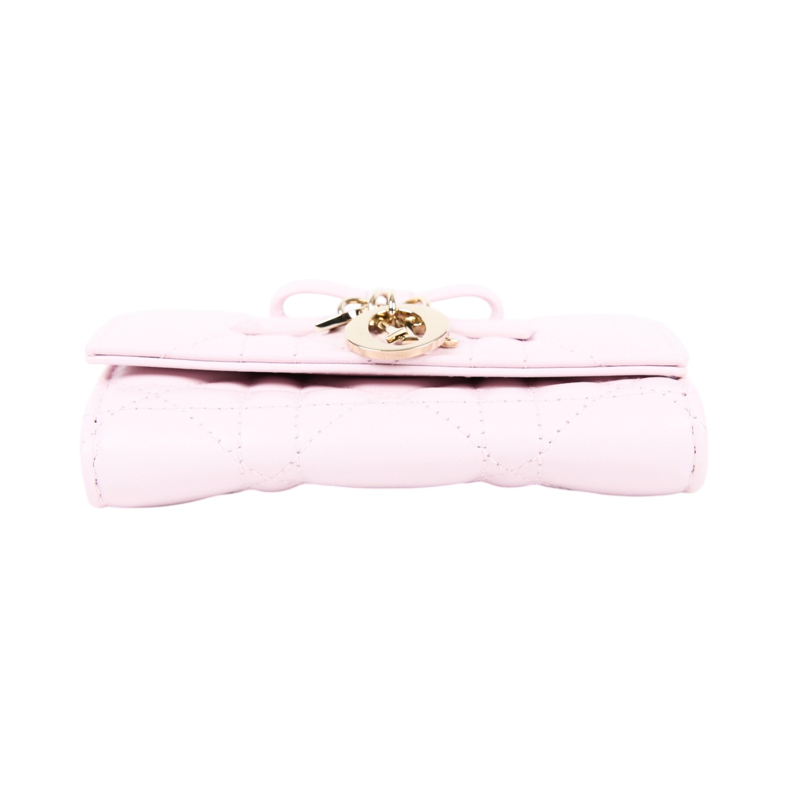 迪奧 CHRISTIAN DIOR Lady Dior Glycine 對折 短夾 錢包 S2607OUQA 粉GLYCINE短夾 原廠盒子/防塵袋
