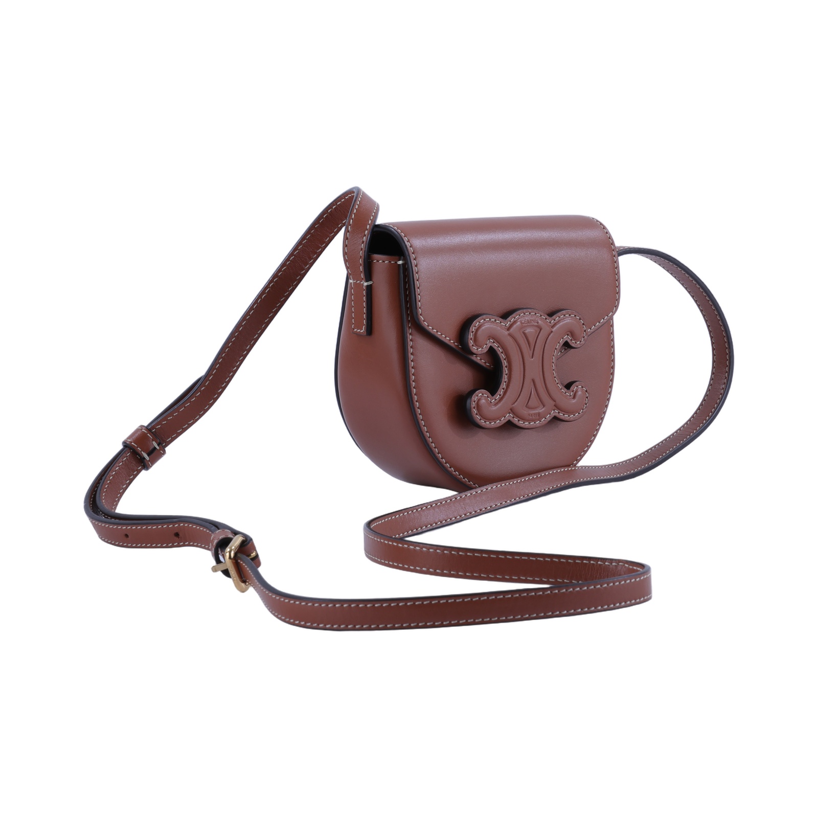 思琳 CELINE Besace Clea 迷你 馬鞍包 斜背 肩背 10J303DPQ 棕凱旋MINI BESACE肩背包 無附屬品