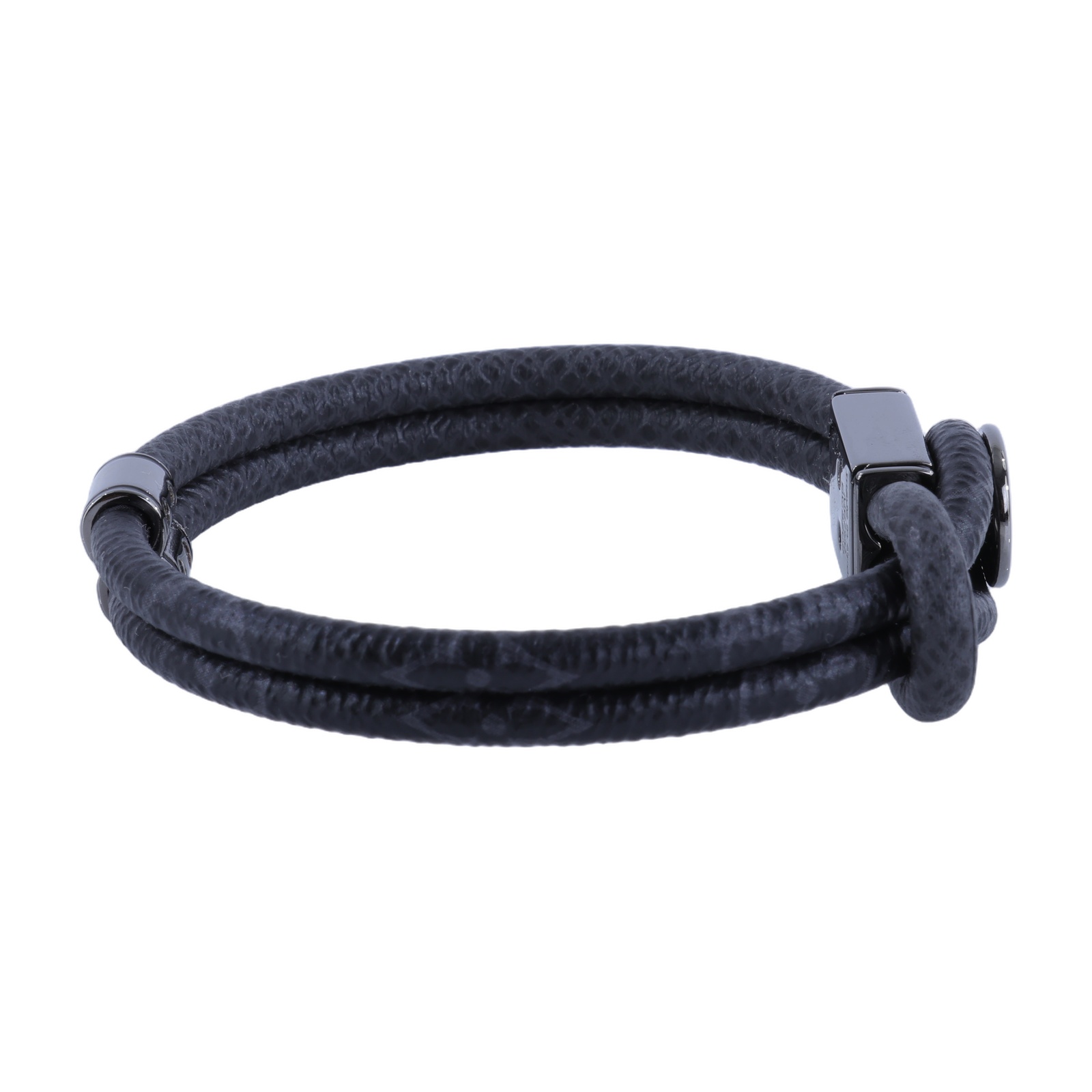 路易威登 LOUIS VUITTON Loop It 手環 Monogram Eclipse 帆布 銀色金屬配件 M6780E  原廠盒子/防塵袋