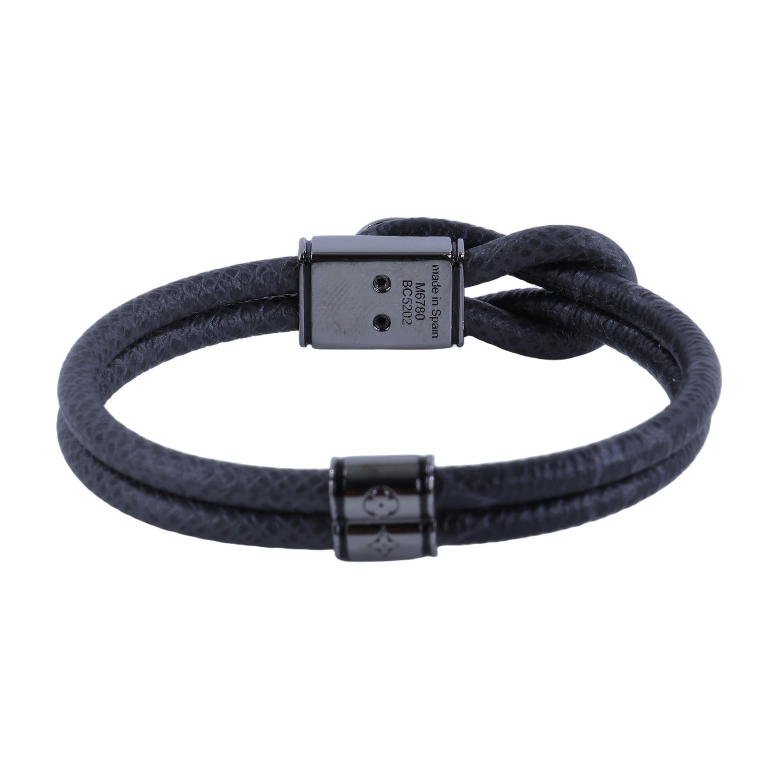 路易威登 LOUIS VUITTON Loop It 手環 Monogram Eclipse 帆布 銀色金屬配件 M6780E  原廠盒子/防塵袋
