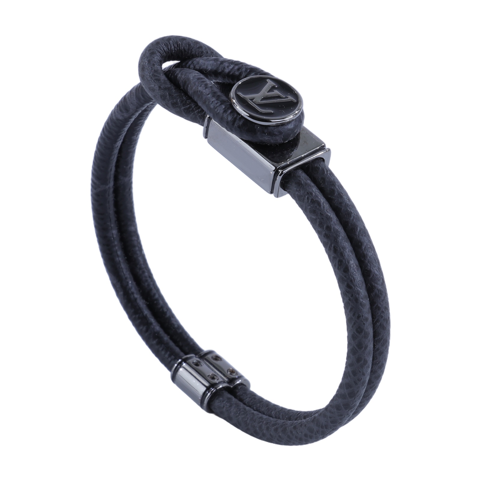 路易威登 LOUIS VUITTON Loop It 手環 Monogram Eclipse 帆布 銀色金屬配件 M6780E  原廠盒子/防塵袋