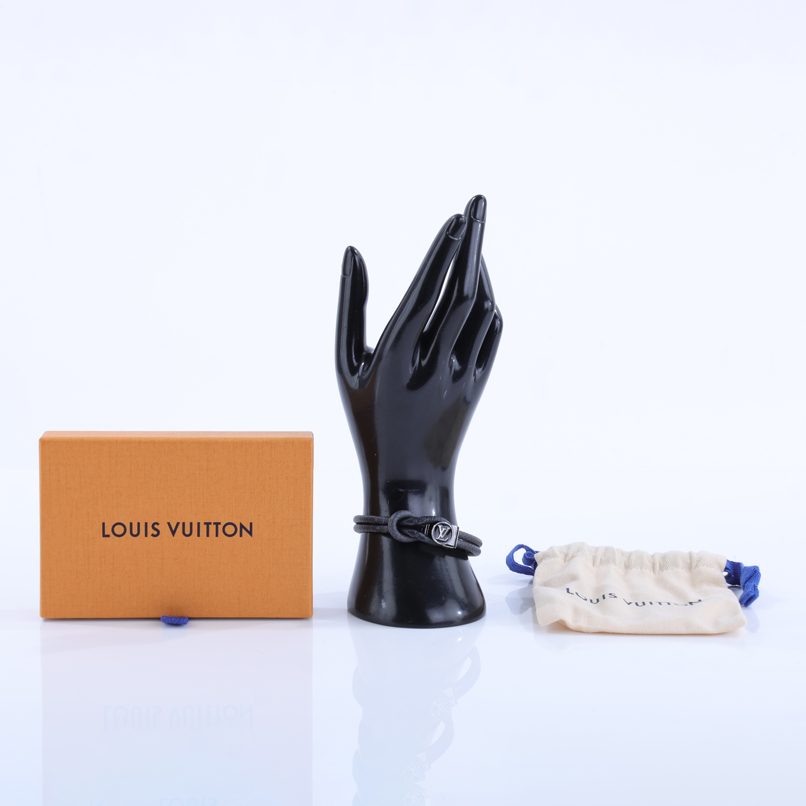 路易威登 LOUIS VUITTON Loop It 手環 Monogram Eclipse 帆布 銀色金屬配件 M6780E  原廠盒子/防塵袋