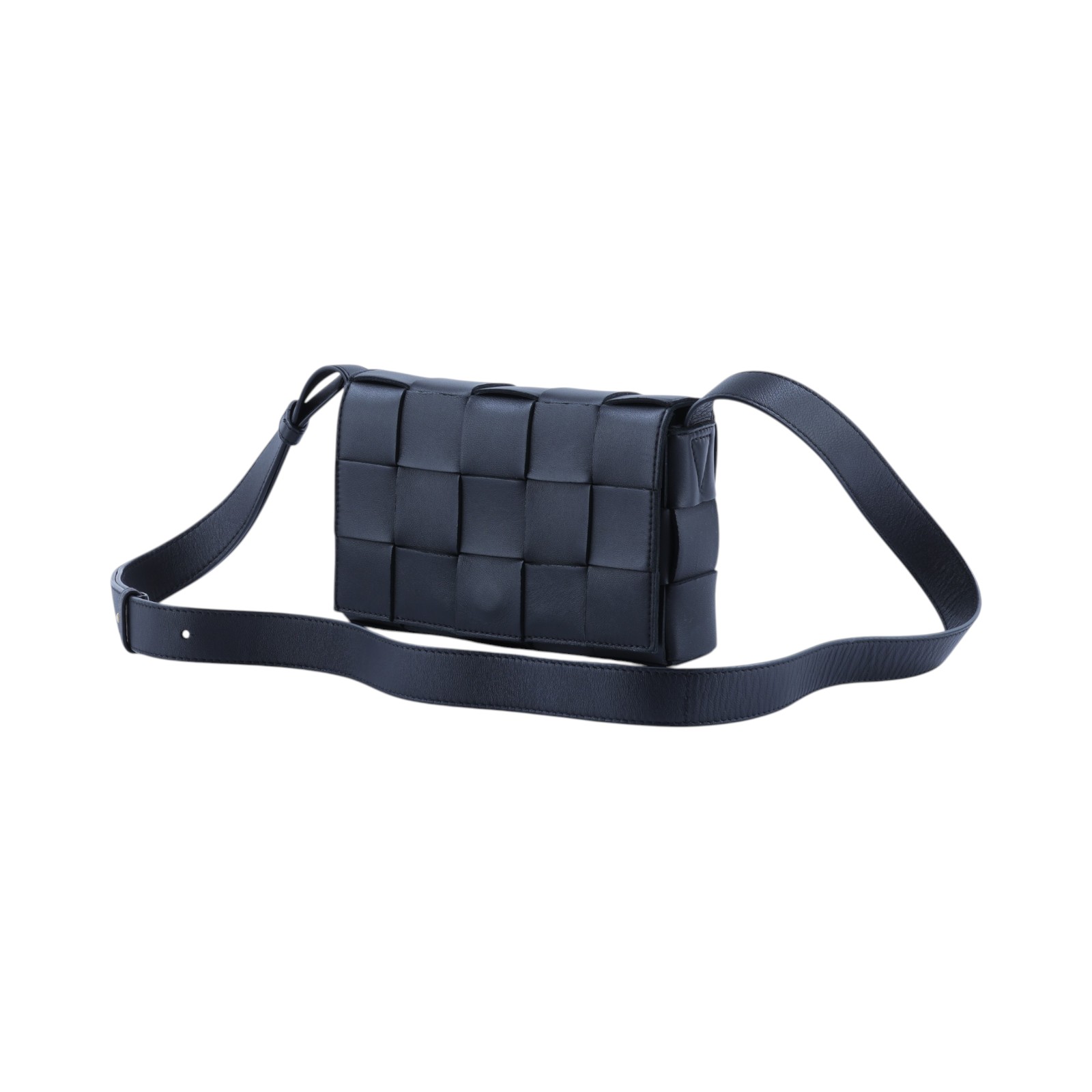 寶緹嘉 BOTTEGA VENETA Small Cassette 編織包 730848VMAY1 黑編織CASSETTE 5X3 防塵袋/購買證明正本