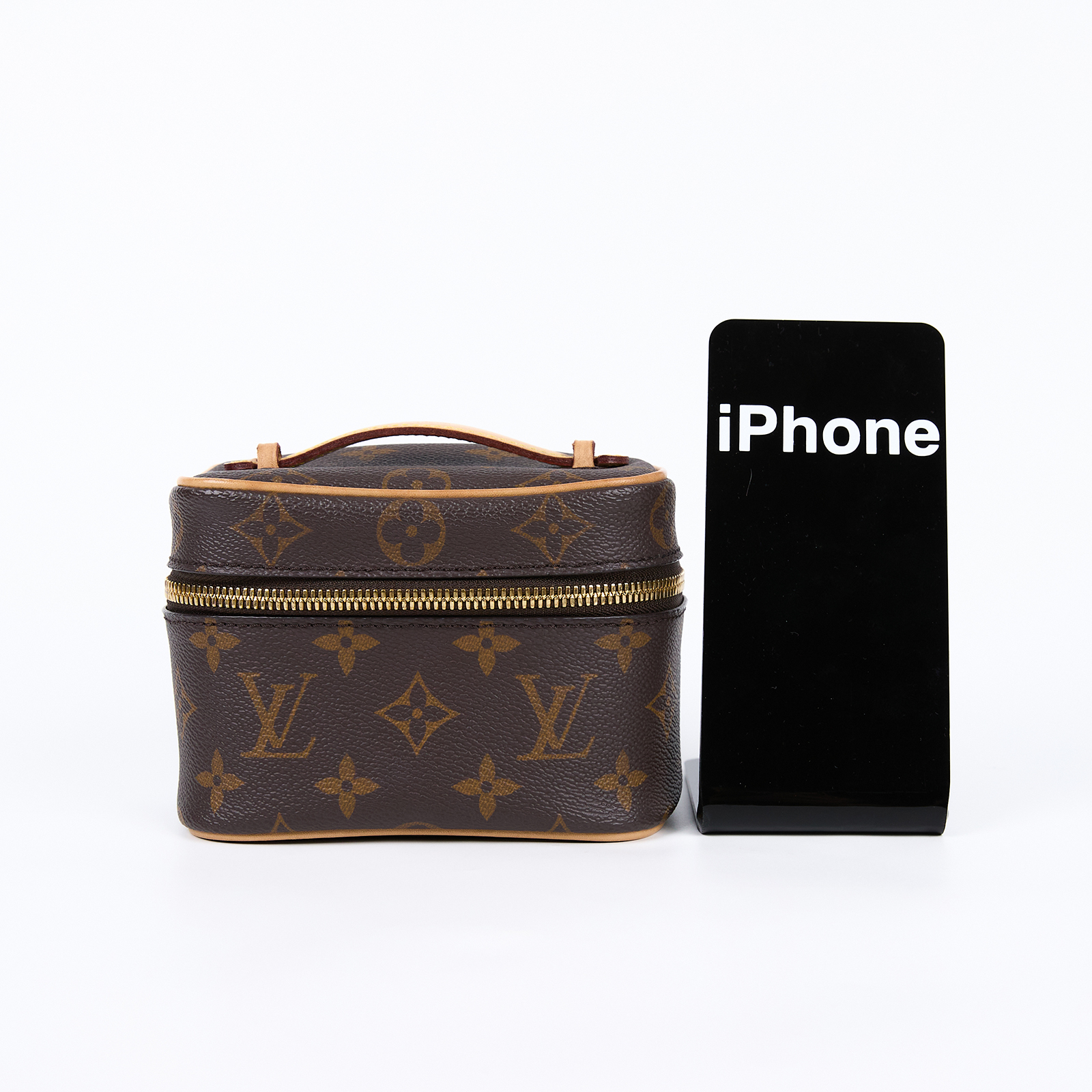 路易威登 LOUIS VUITTON Nice Nano 經典帆布 梳洗袋 化妝箱 M44936 晶片款 原花Nice Nano 防塵袋