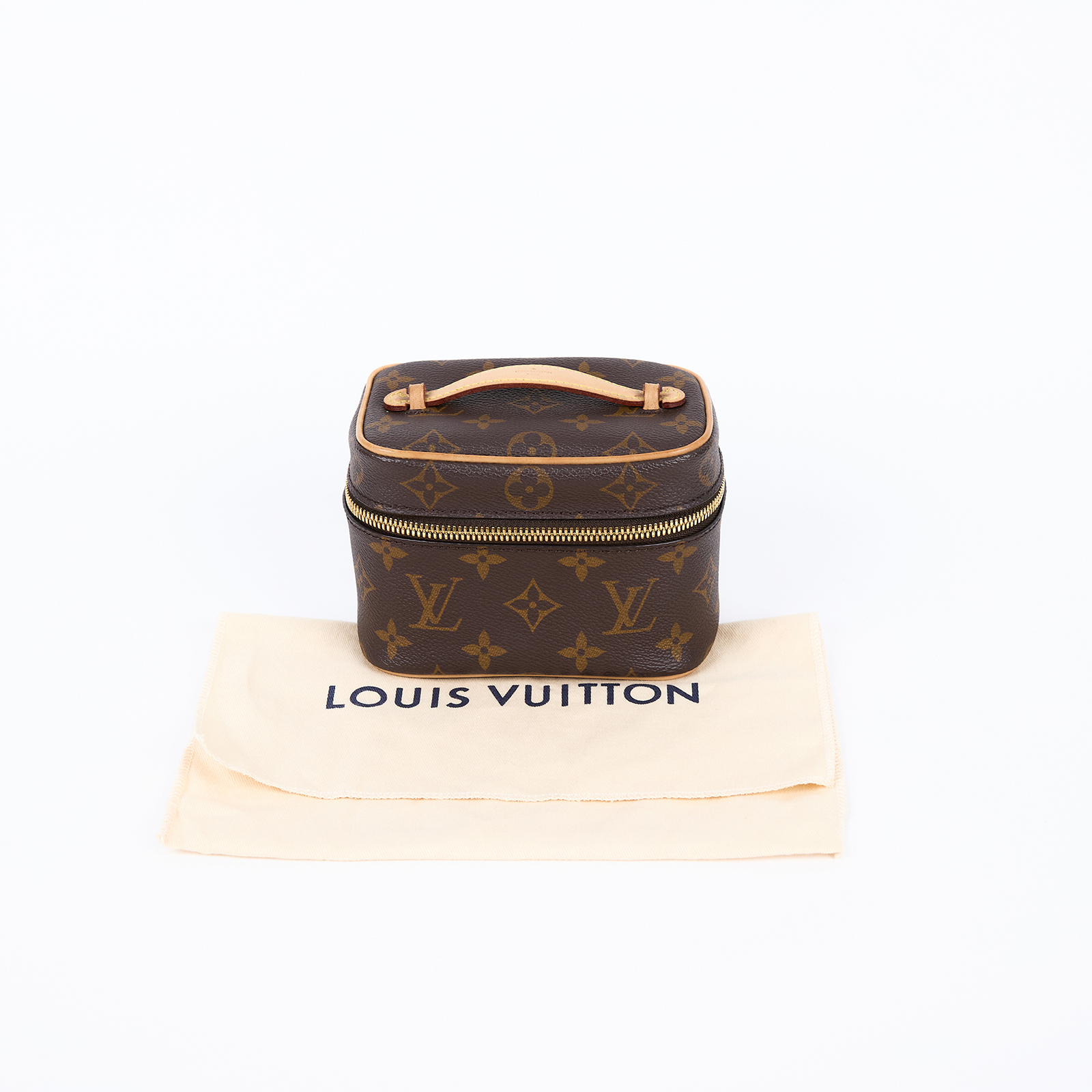 路易威登 LOUIS VUITTON Nice Nano 經典帆布 梳洗袋 化妝箱 M44936 晶片款 原花Nice Nano 防塵袋