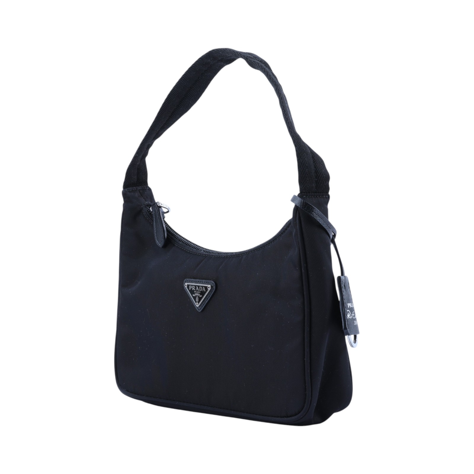 普拉達 PRADA Re-Edition 迷你 Hobo 包 1NE515_RDH0 黑尼龍HOBO腋下包 防塵袋/保證卡