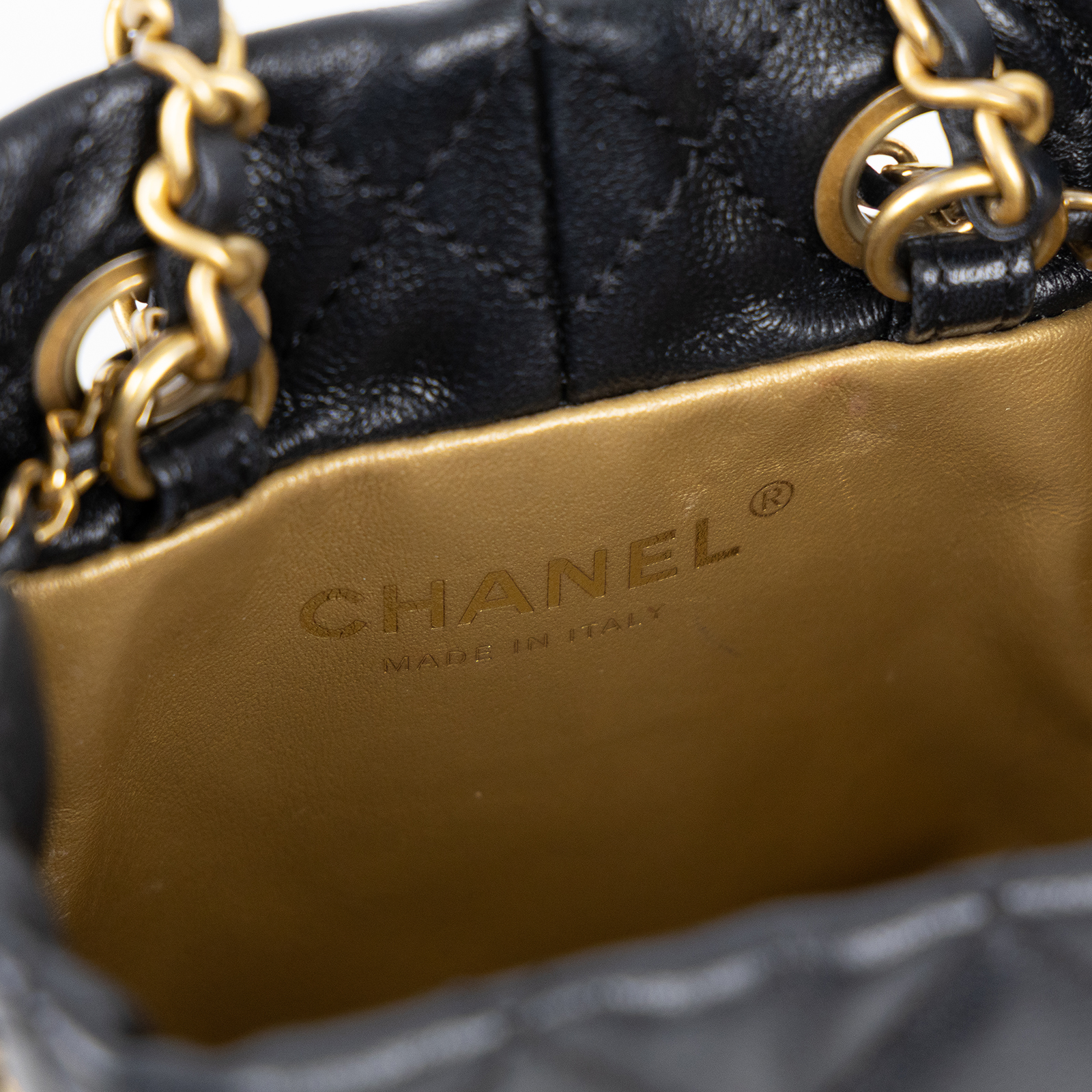 香奈兒 CHANEL 經典雙C飾釦 金球 迷你 水桶包 AS1894 B08034 黑金羊核桃水桶包 原廠盒子/防塵袋/購買證明