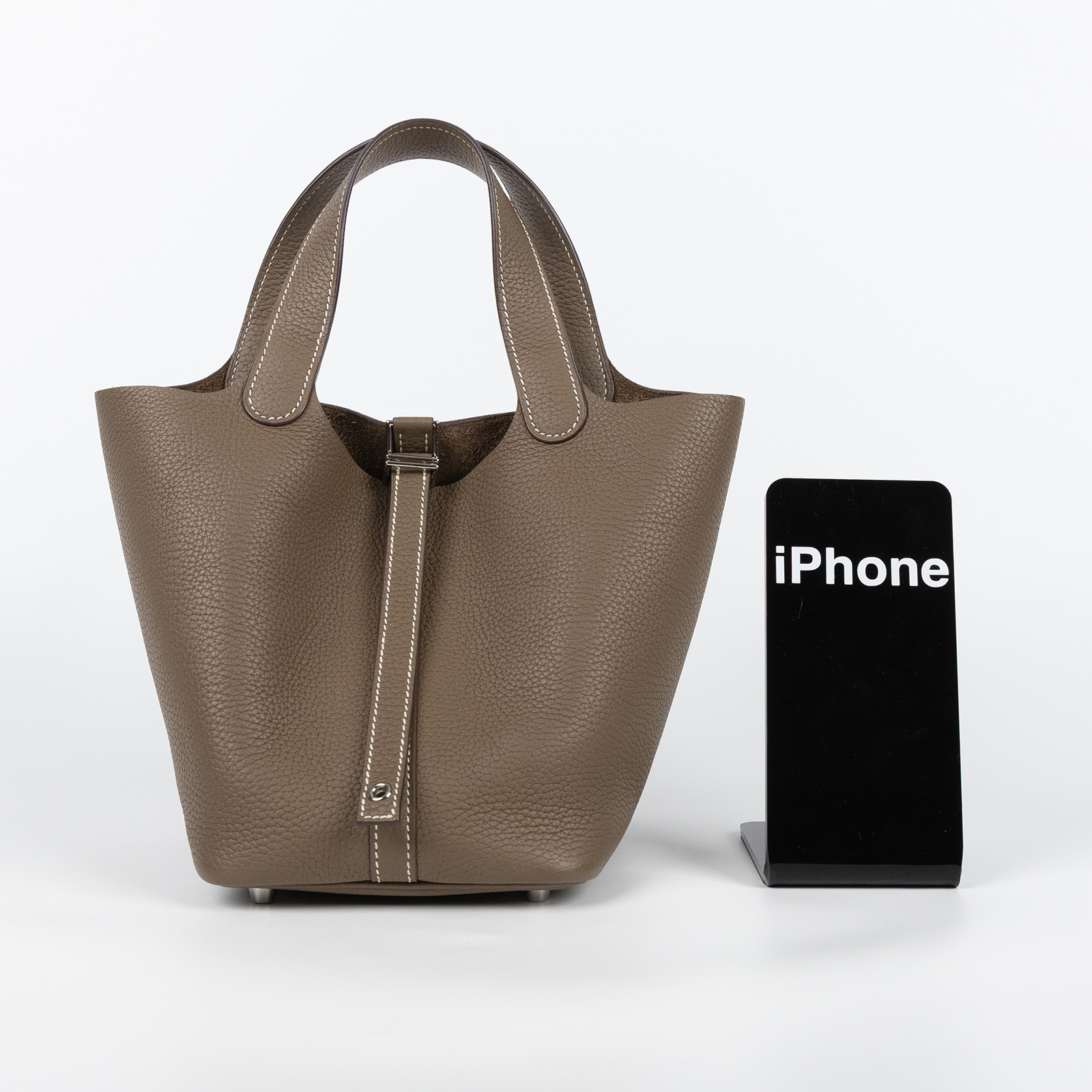愛馬仕 Hermes Picotin Lock 18 菜籃子包 銀色五金 大象灰 H056289CK18  UPU002NI  原廠盒子/購買證明/鎖組