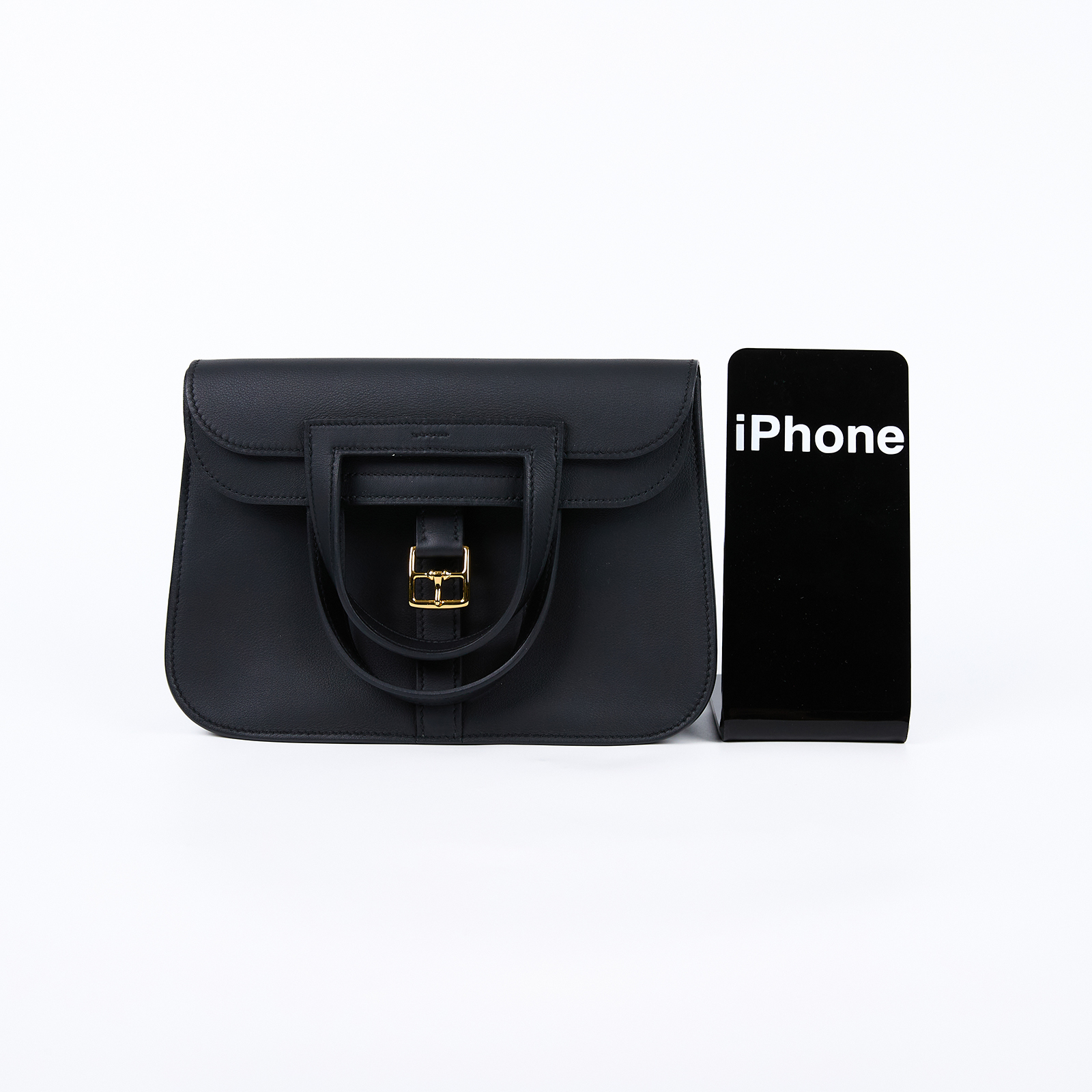 愛馬仕 Hermes Halzan Mini 手提 肩背 斜背包 金色五金 黑色 H069523CCAH  K BT 001 TD  原廠盒子防塵袋購買證明