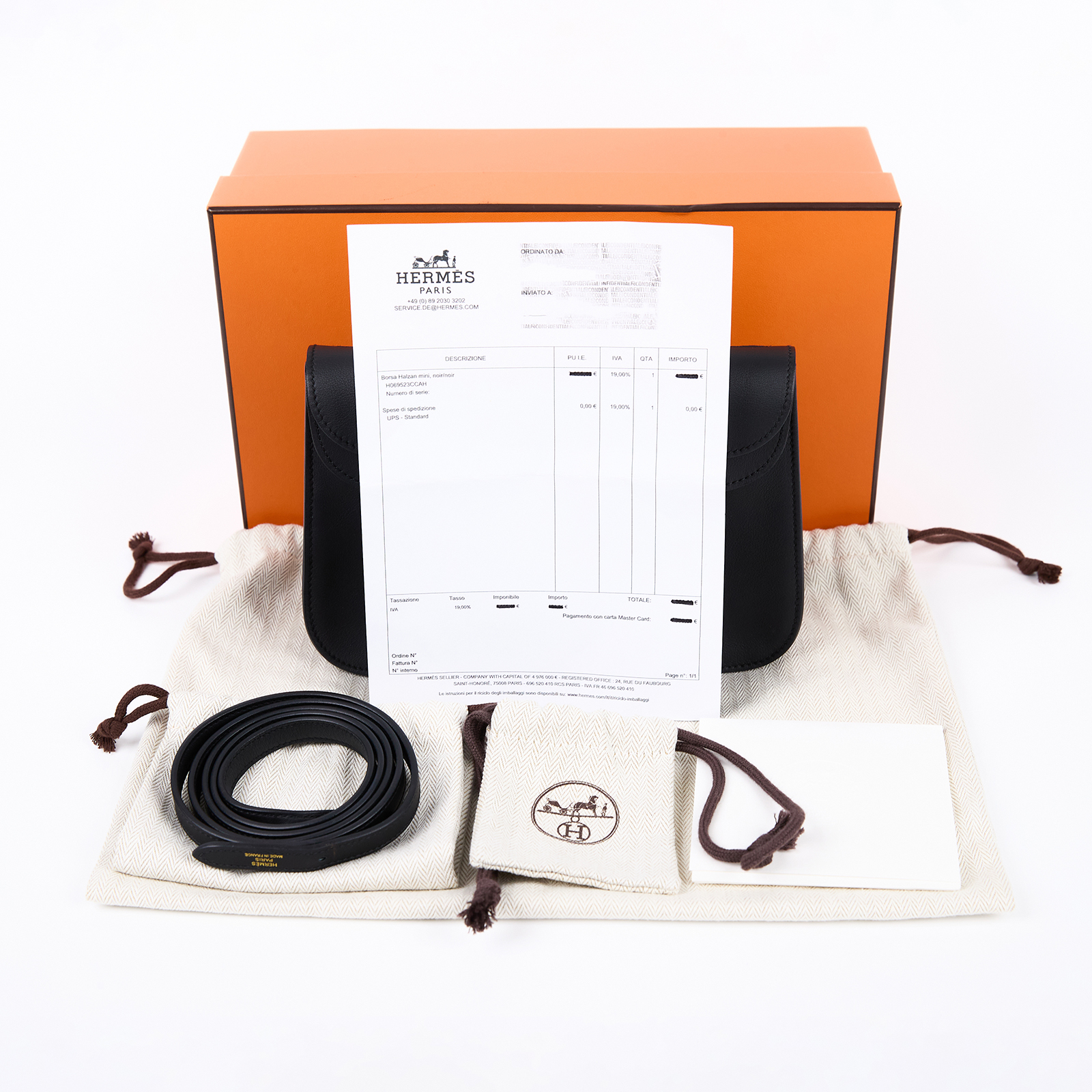 愛馬仕 Hermes Halzan Mini 手提 肩背 斜背包 金色五金 黑色 H069523CCAH  K BT 001 TD  原廠盒子防塵袋購買證明