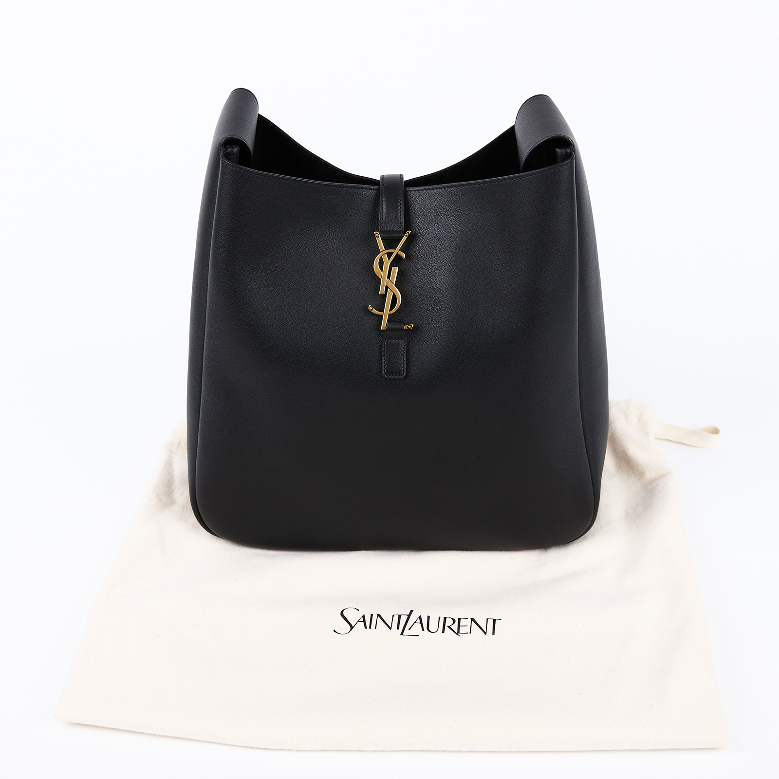 聖羅蘭 YSL SAINT LAURENT LE 5 À 7 滑面皮革 柔軟 大型 手袋 手提 肩背包 753837AAAUQ  防塵袋/內袋
