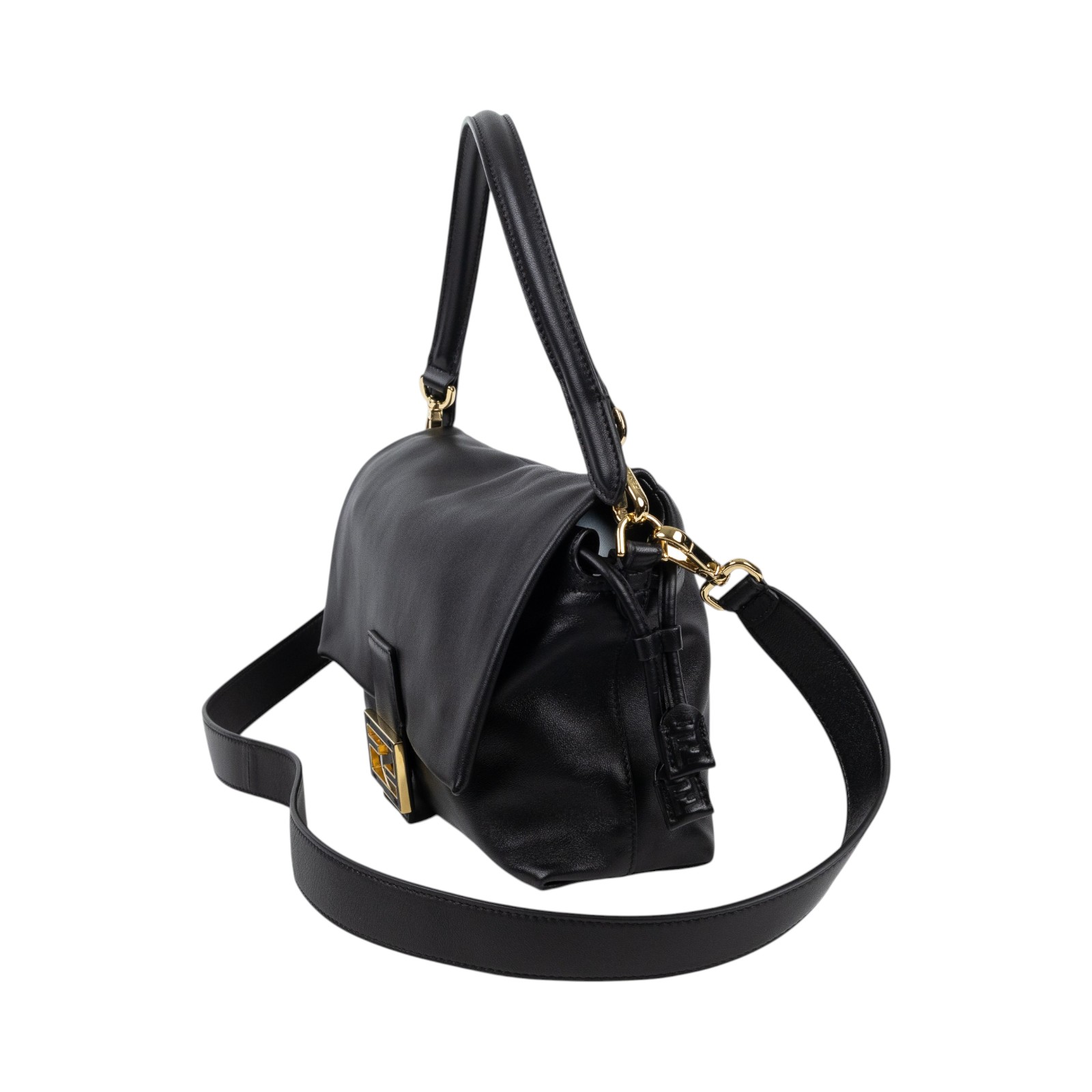 芬迪 FENDI Mamma Baguette FF 中款 肩背包 手提包 8BR833AQ0D 黑羊Mamma Baguette中型 原廠盒子/防塵袋/背帶2