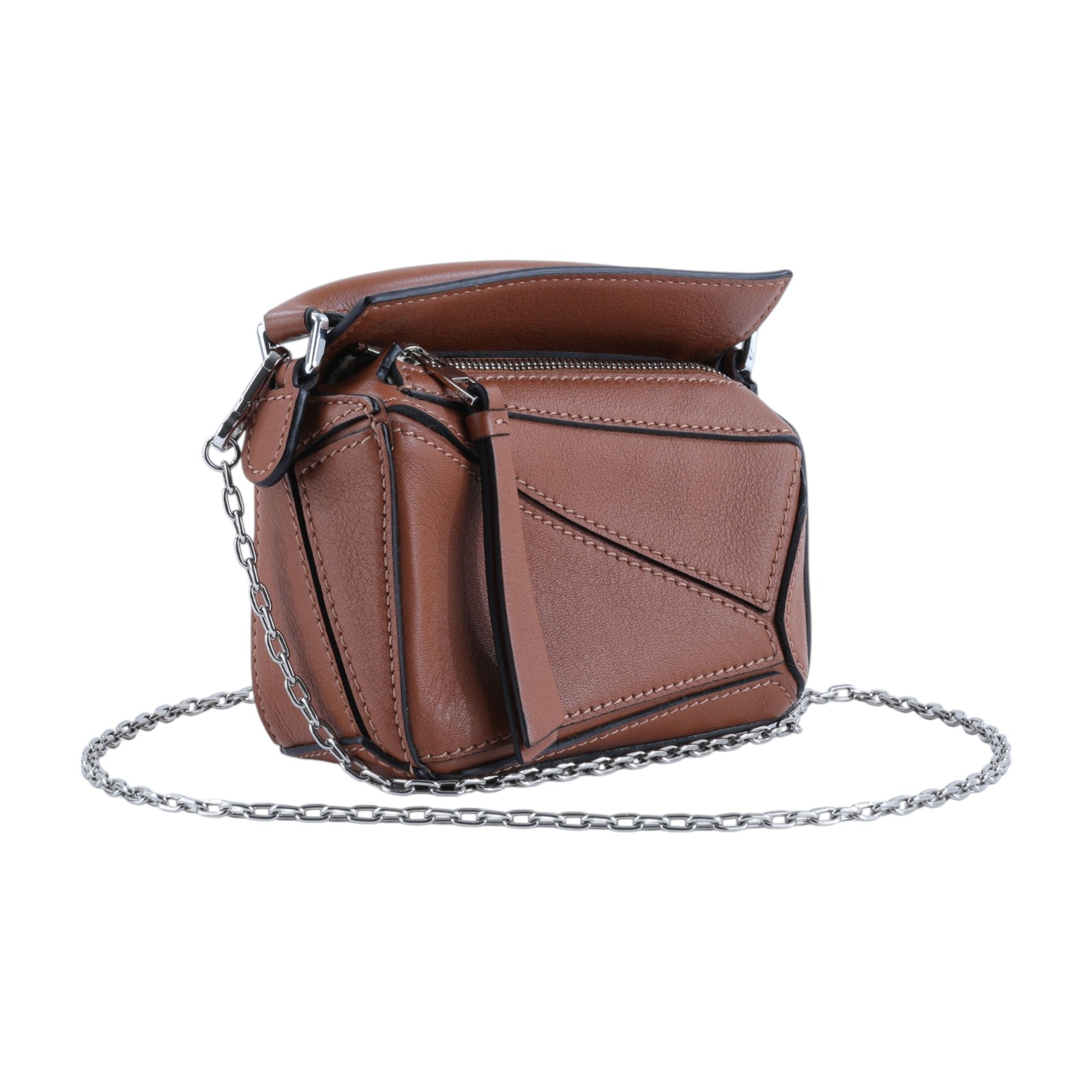 羅意威 LOEWE Nano Puzzle bag 手拿 肩背 斜背包 A510U98X01 棕色NANO PUZZLE 防塵袋/背帶