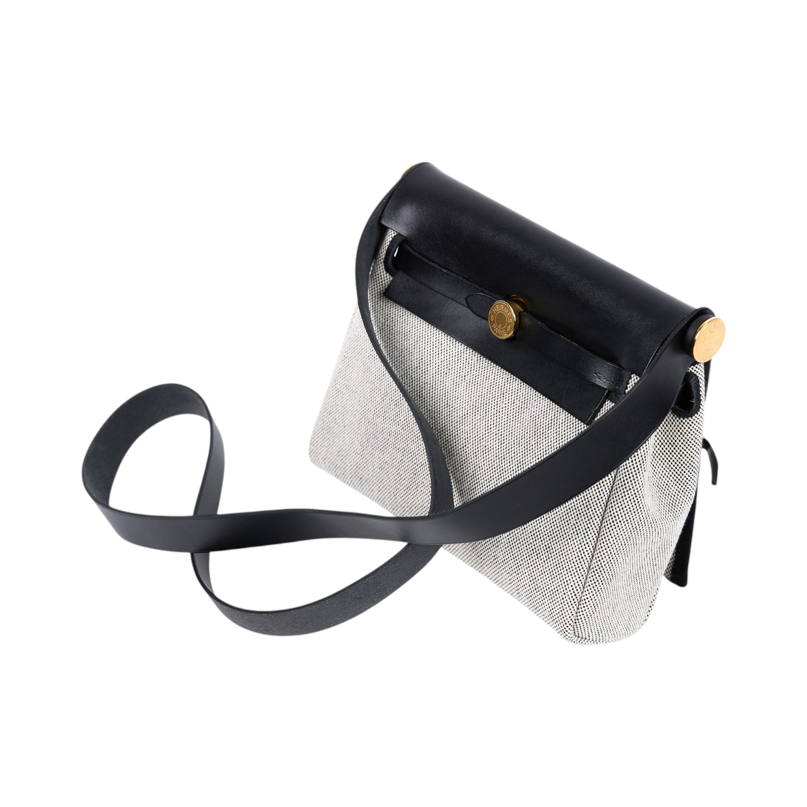 愛馬仕 Hermes Herbag Zip 20 HER20 K AA 005 ZA K刻 黑白格金HERBAG20 防塵袋