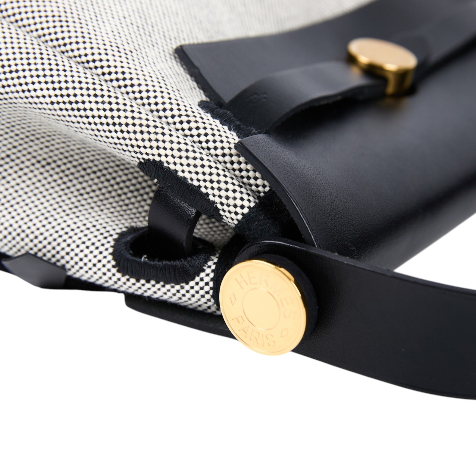 愛馬仕 Hermes Herbag Zip 20 HER20 K AA 005 ZA K刻 黑白格金HERBAG20 防塵袋