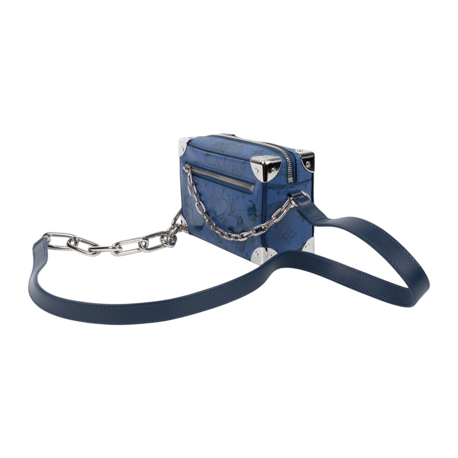路易威登 LOUIS VUITTON Mini Soft Trunk 肩背包 斜背包 M22588 晶片款 深藍水滴Mini Soft Trunk 防塵袋