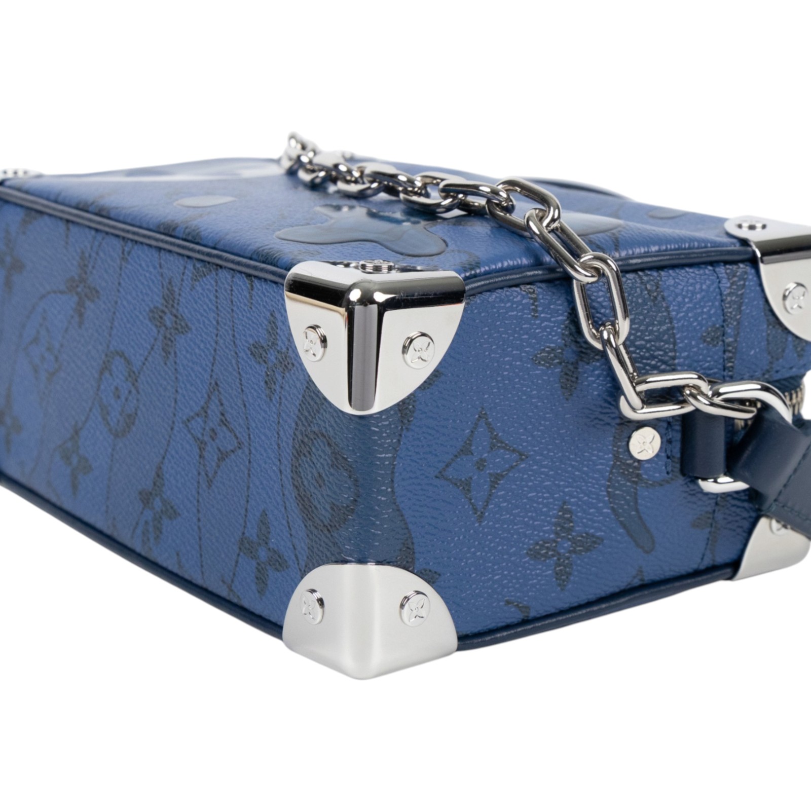 路易威登 LOUIS VUITTON Mini Soft Trunk 肩背包 斜背包 M22588 晶片款 深藍水滴Mini Soft Trunk 防塵袋
