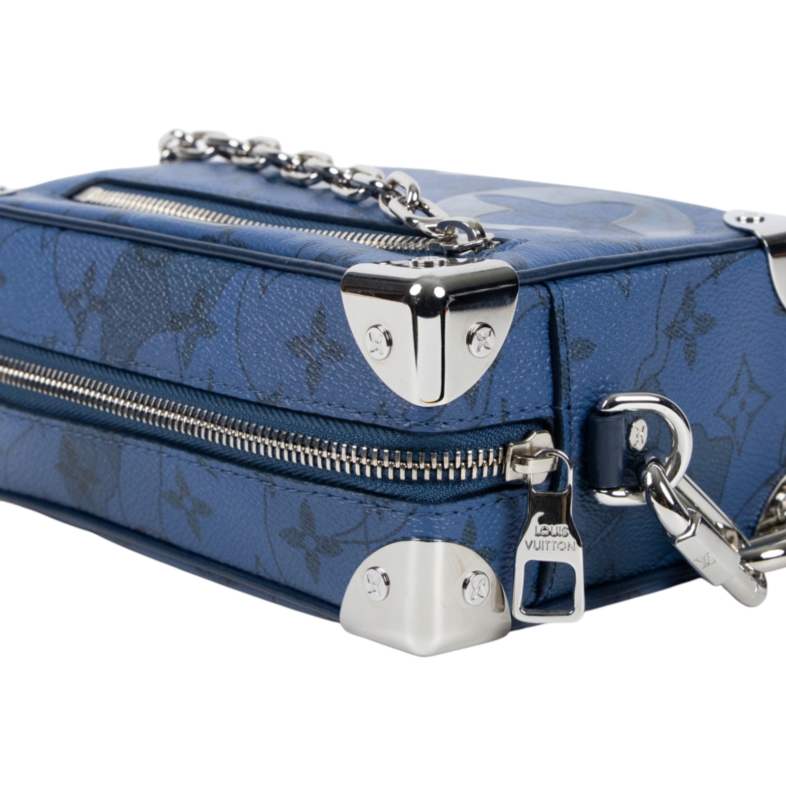 路易威登 LOUIS VUITTON Mini Soft Trunk 肩背包 斜背包 M22588 晶片款 深藍水滴Mini Soft Trunk 防塵袋