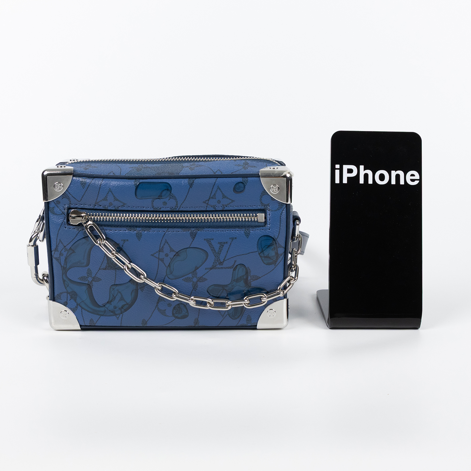 路易威登 LOUIS VUITTON Mini Soft Trunk 肩背包 斜背包 M22588 晶片款 深藍水滴Mini Soft Trunk 防塵袋