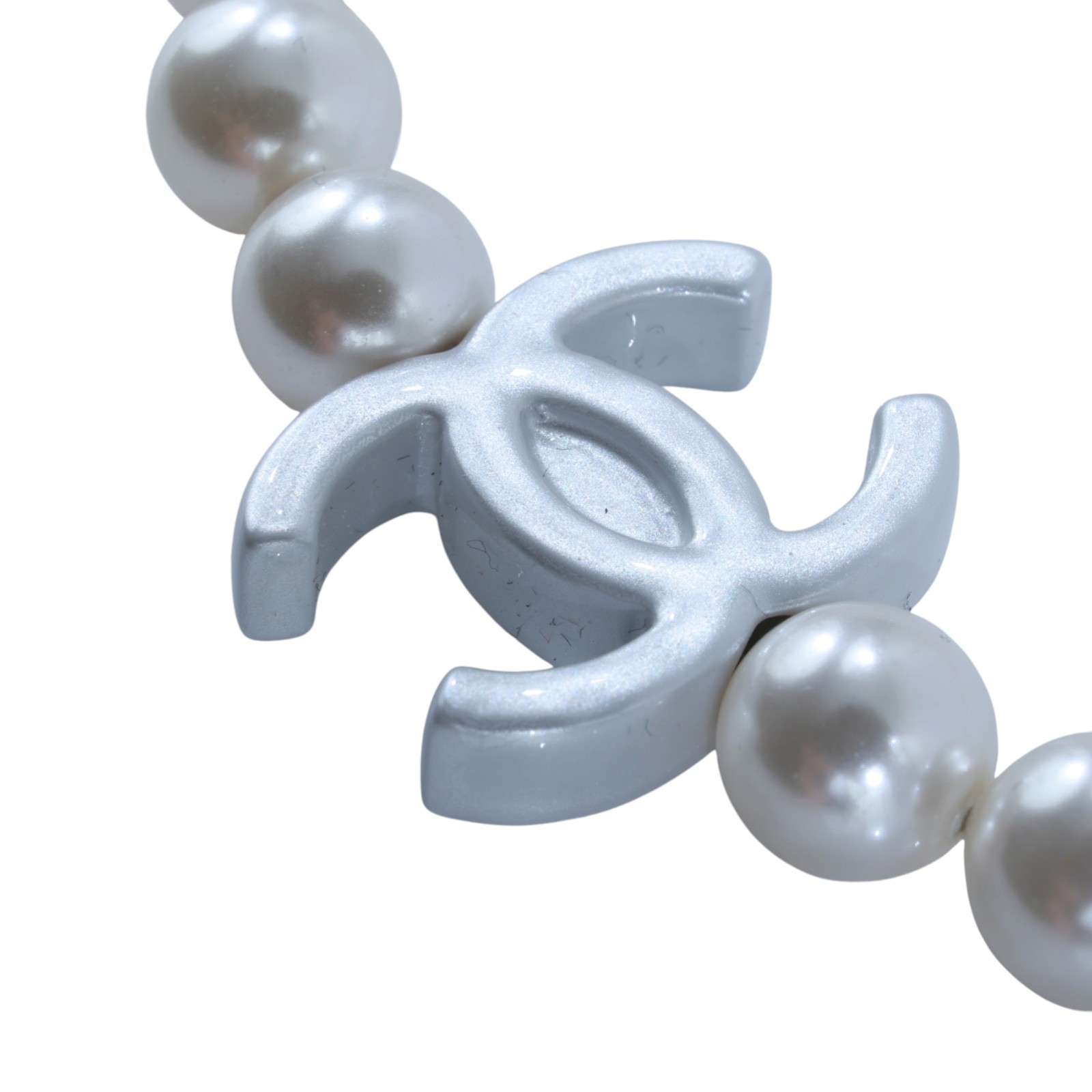 香奈兒 CHANEL 項鍊 飾品 ABE926 B19296B25C 銀色珍珠雙C項鍊 原廠盒子/內襯