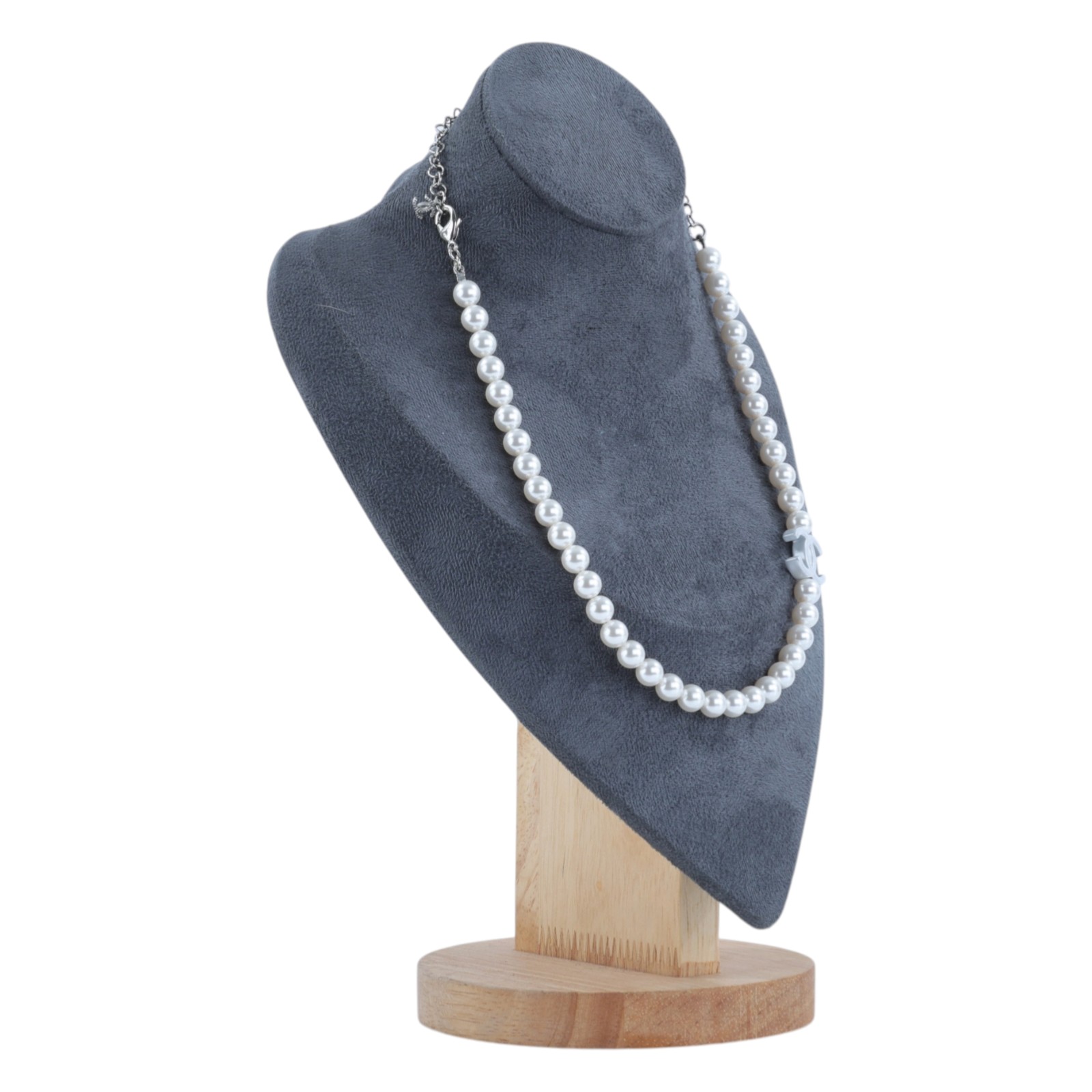香奈兒 CHANEL 項鍊 飾品 ABE926 B19296B25C 銀色珍珠雙C項鍊 原廠盒子/內襯