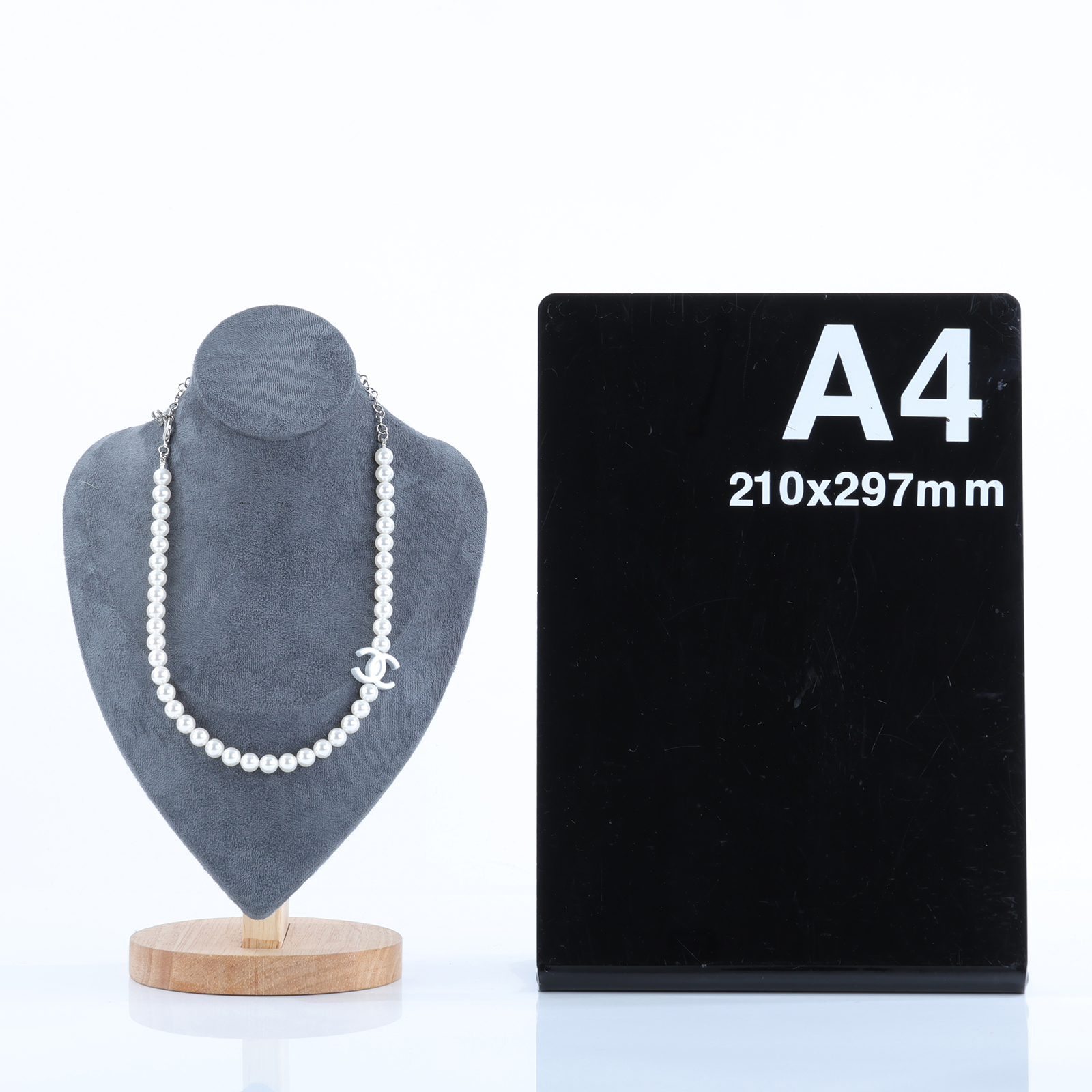 香奈兒 CHANEL 項鍊 飾品 ABE926 B19296B25C 銀色珍珠雙C項鍊 原廠盒子/內襯