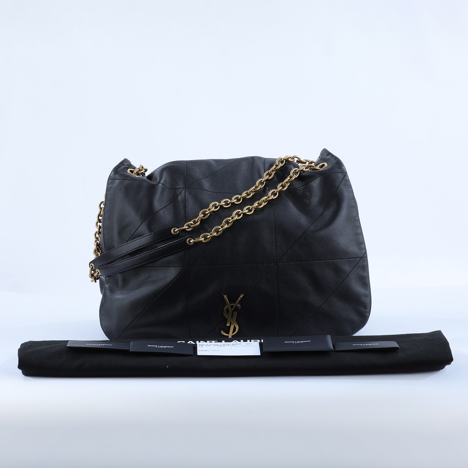 聖羅蘭 YSL SAINT LAURENT Jamie 4.3 小羊皮 手袋 肩背 手提包 742431AAB32 黑金JAMIE 大款 防塵袋