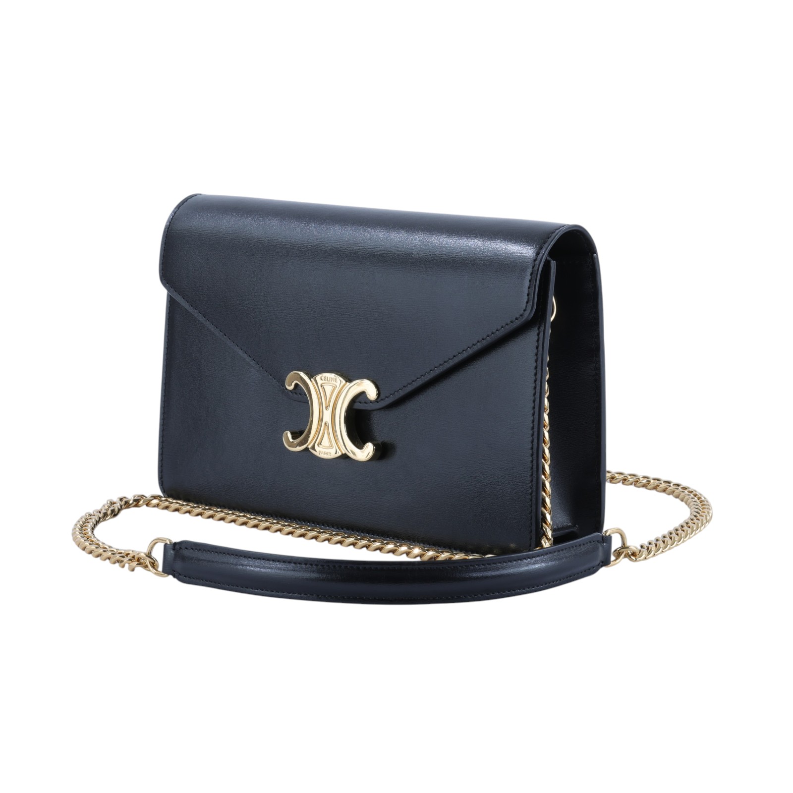 思琳 CELINE Margo WOC 飾鍊錢包 10L033DPV 黑色信封凱旋WOC 無附屬品