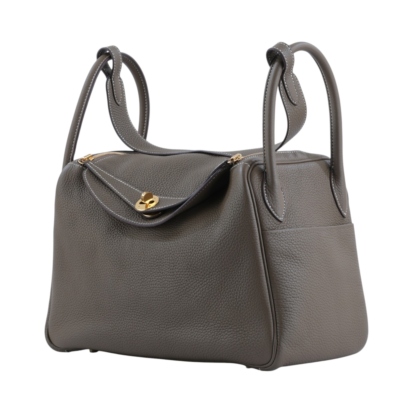 愛馬仕 Hermes Lindy 琳迪包 30 大象灰色 金色五金 H073426CC18 /YPY767 AP  防塵袋/購買證明/雨衣