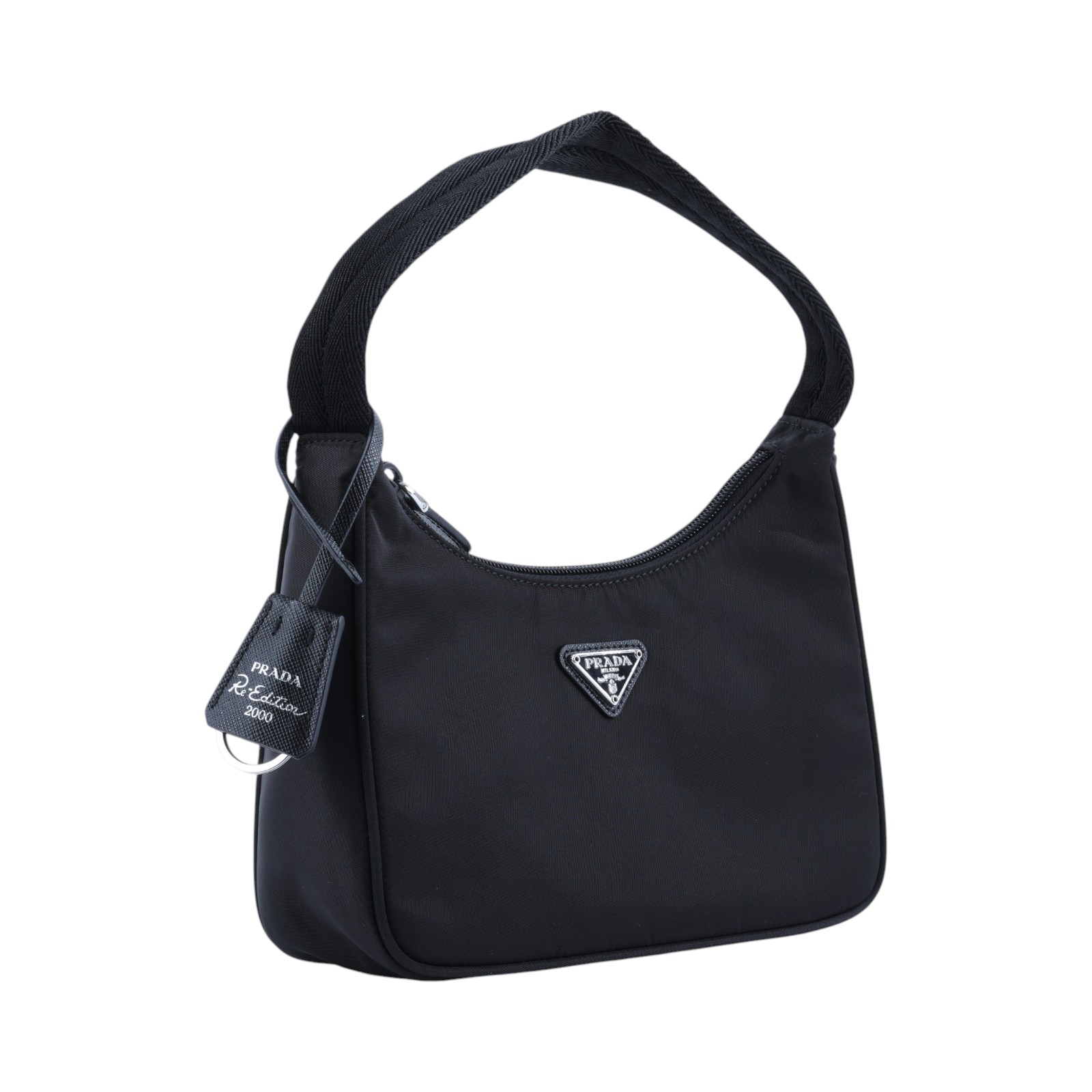 普拉達 PRADA Re-Edition 迷你 Hobo 包 1NE515_RDH0 黑尼龍HOBO腋下包 無附屬品