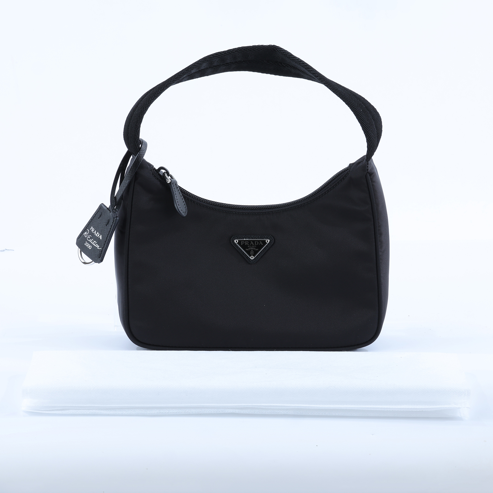 普拉達 PRADA Re-Edition 迷你 Hobo 包 1NE515_RDH0 黑尼龍HOBO腋下包 無附屬品