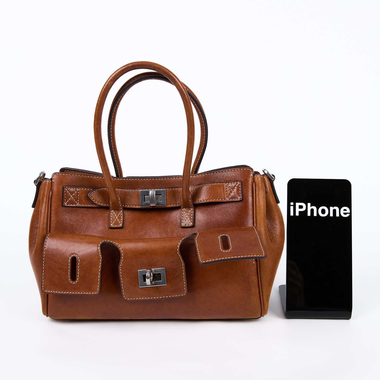 巴黎世家 BALENCIAGA Bel Air Carry All Mini 手提包 8357322ABP7  背帶/吊牌
