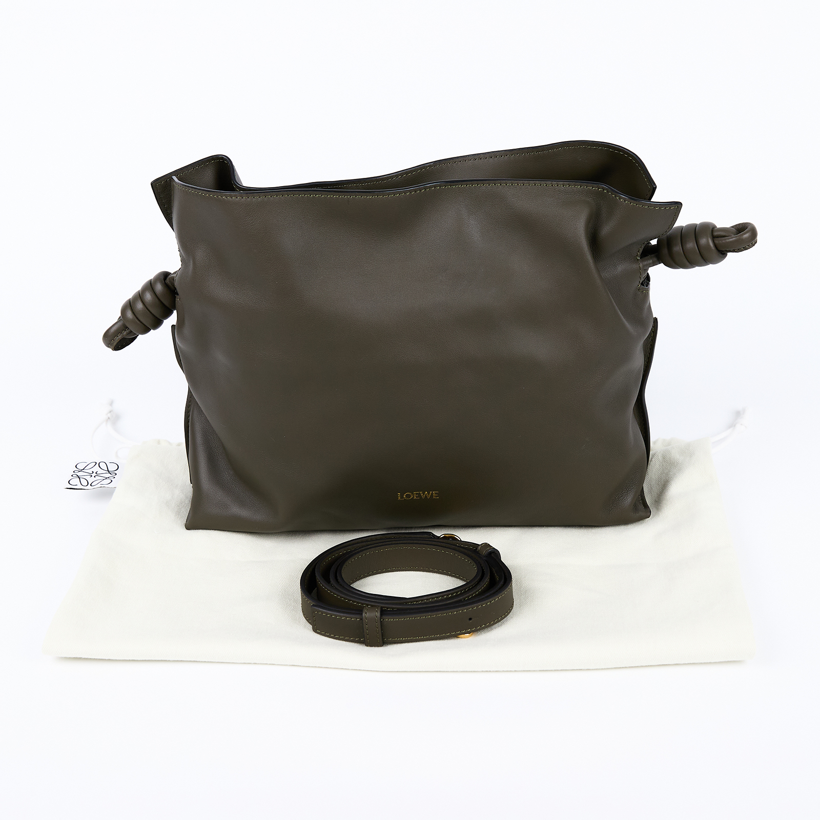 羅意威 LOEWE Flamenco Medium 中型 肩背包 A411FC1XD4 軍綠FLAMENCO MEDIUM 防塵袋/背帶