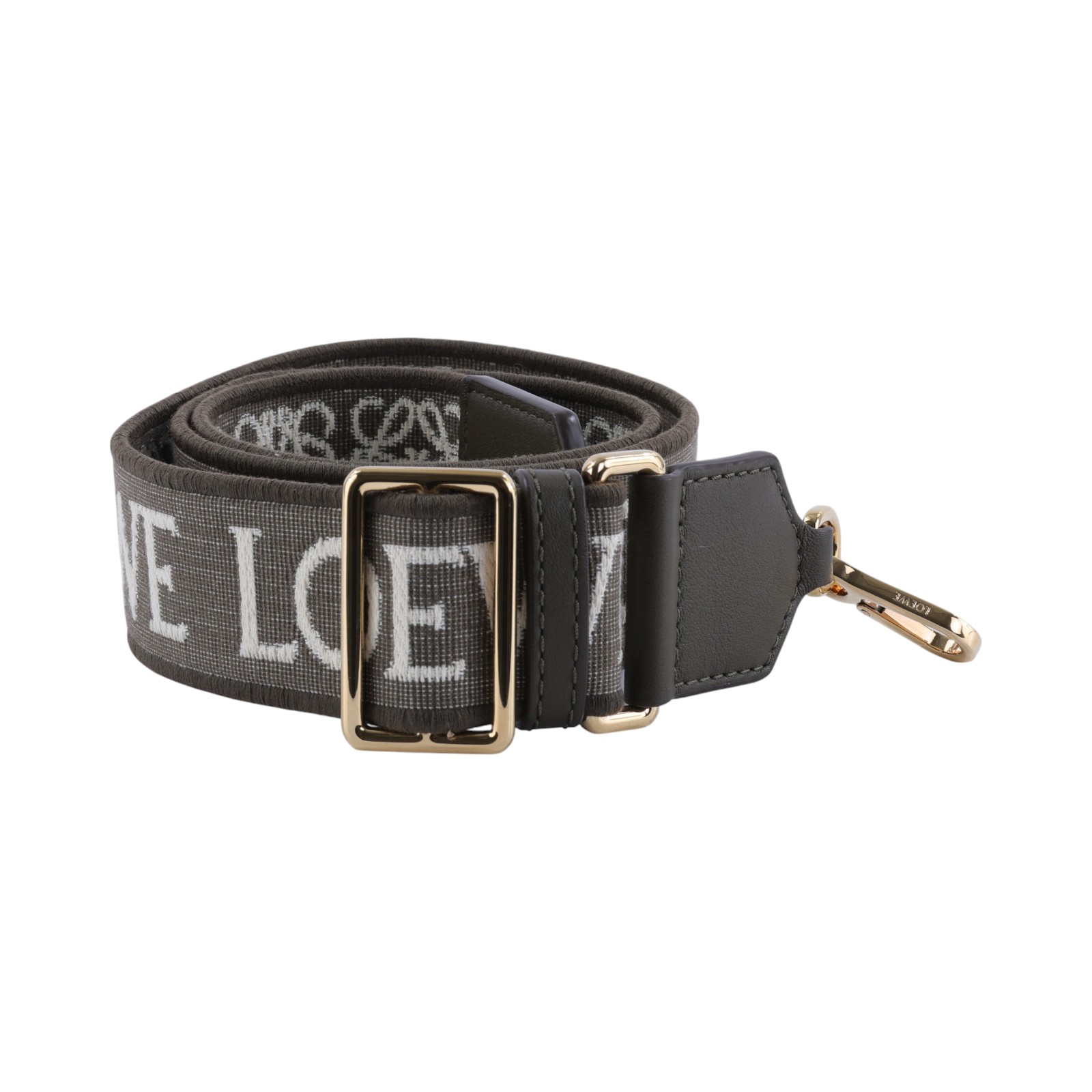 羅意威 LOEWE 緹花織 小牛皮 Anagram 肩帶 背帶 C073T87X01 軍綠堤花背帶 無附屬品