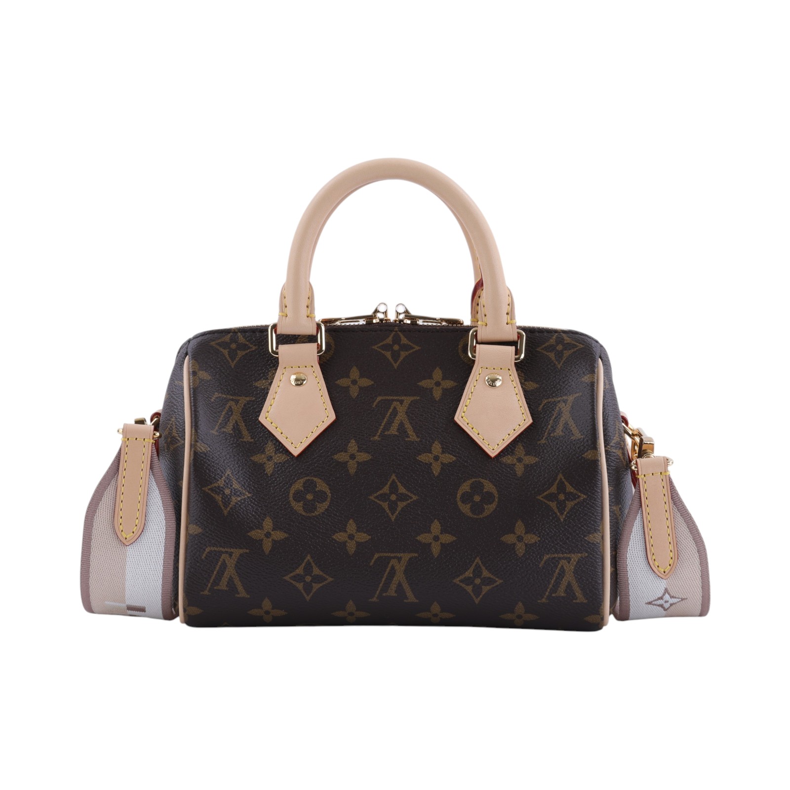 路易威登 LOUIS VUITTON Speedy Bandoulière 20 米色 帆布 手提 斜背 波士頓包 M46222 晶片款  原廠盒子/防塵袋/鎖組/背帶/購買證明