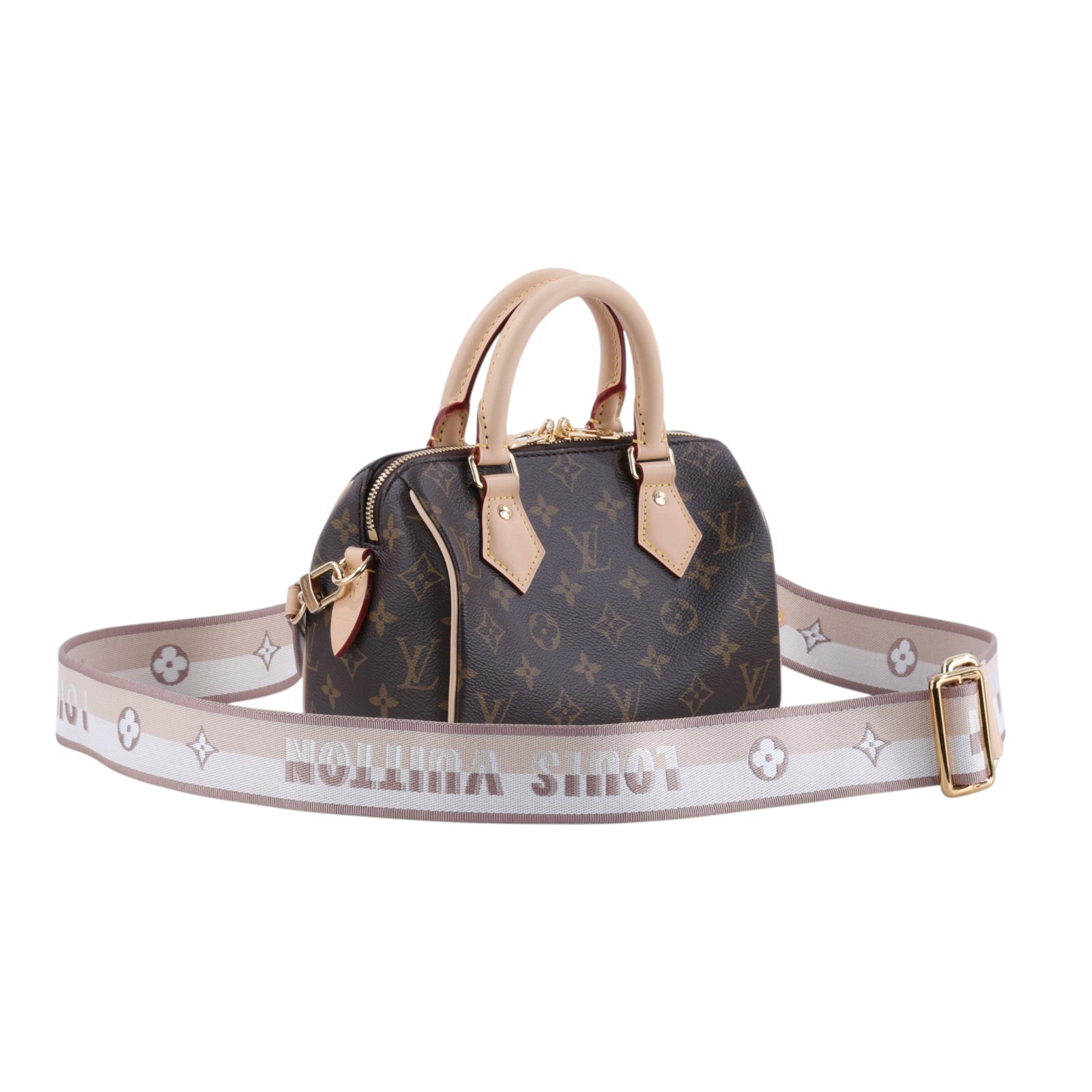 路易威登 LOUIS VUITTON Speedy Bandoulière 20 米色 帆布 手提 斜背 波士頓包 M46222 晶片款  原廠盒子/防塵袋/鎖組/背帶/購買證明