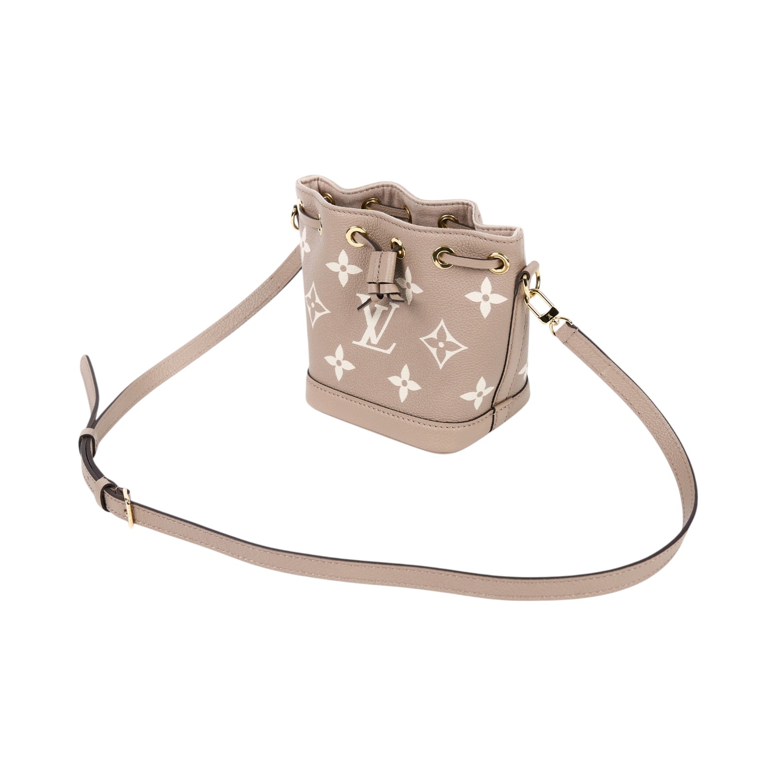 路易威登 LOUIS VUITTON Nano Noé 束口水桶包 Tourterelle 灰色 Cream色 M46291 晶片款  原廠盒子/防塵袋/背帶2