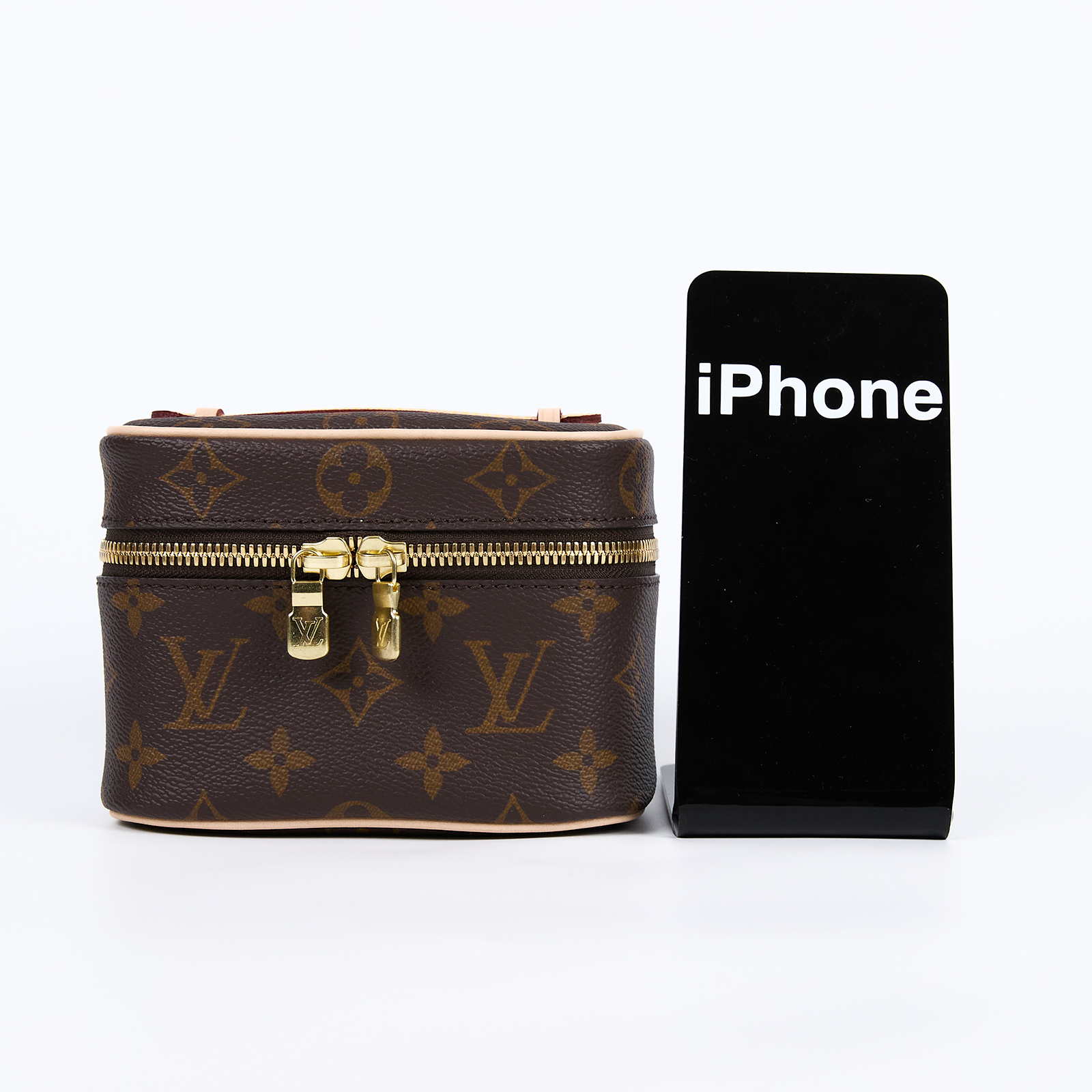 路易威登 LOUIS VUITTON Nice Nano 經典帆布 梳洗袋 化妝箱 M44936 晶片款 原花NICE NANO 原廠盒子/防塵袋