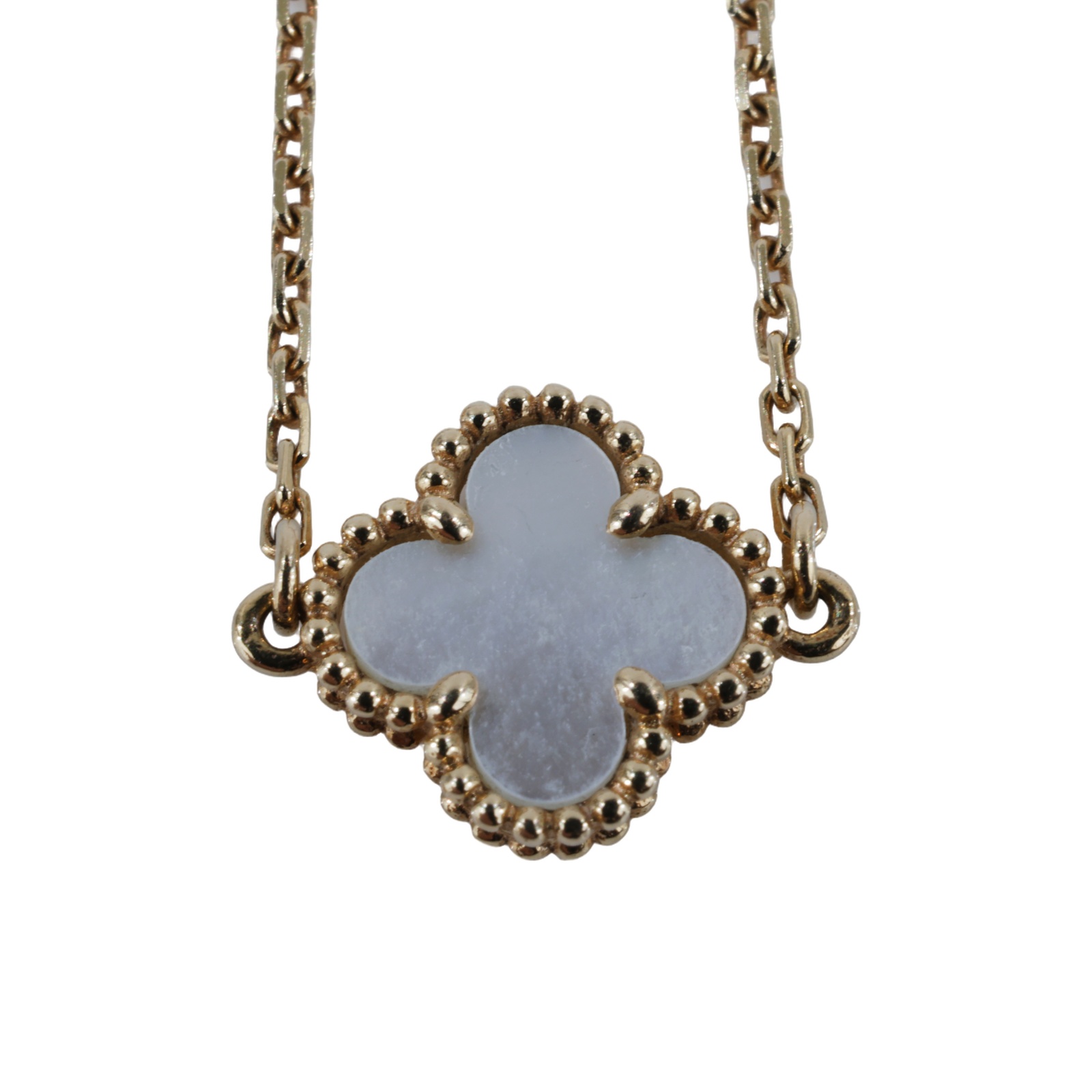 梵克雅寶 Van Cleef & Arpels Sweet Alhambra 手鍊 VCARF68800 K18YG SWEET白母貝幸運草手鍊 無附屬品