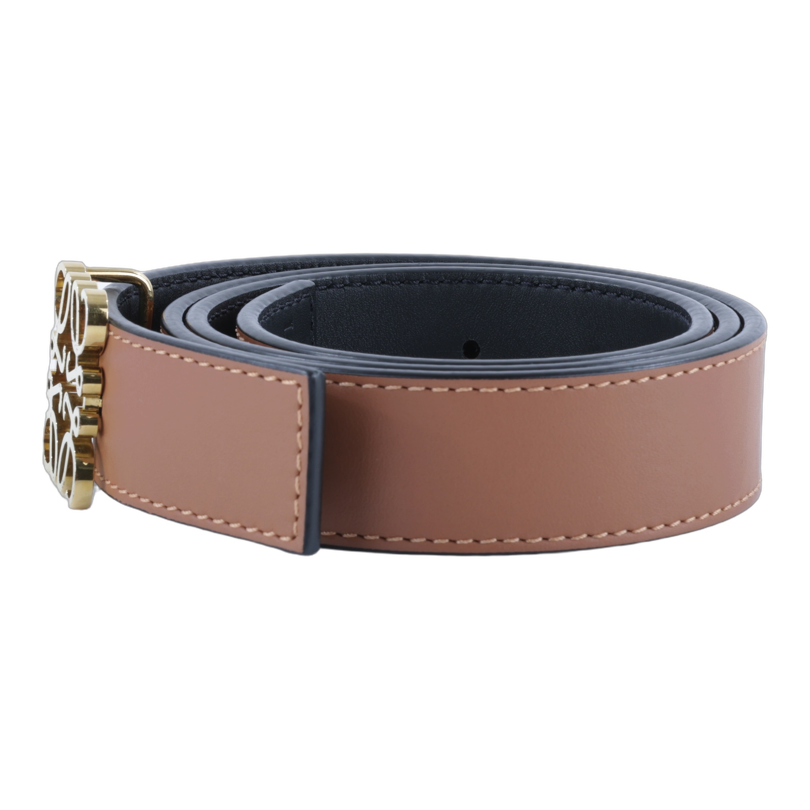 羅意威 LOEWE Anagram 雙面腰帶 E821Z26X03_80 金棕色ANAGRAM皮帶 原廠盒子/防塵袋