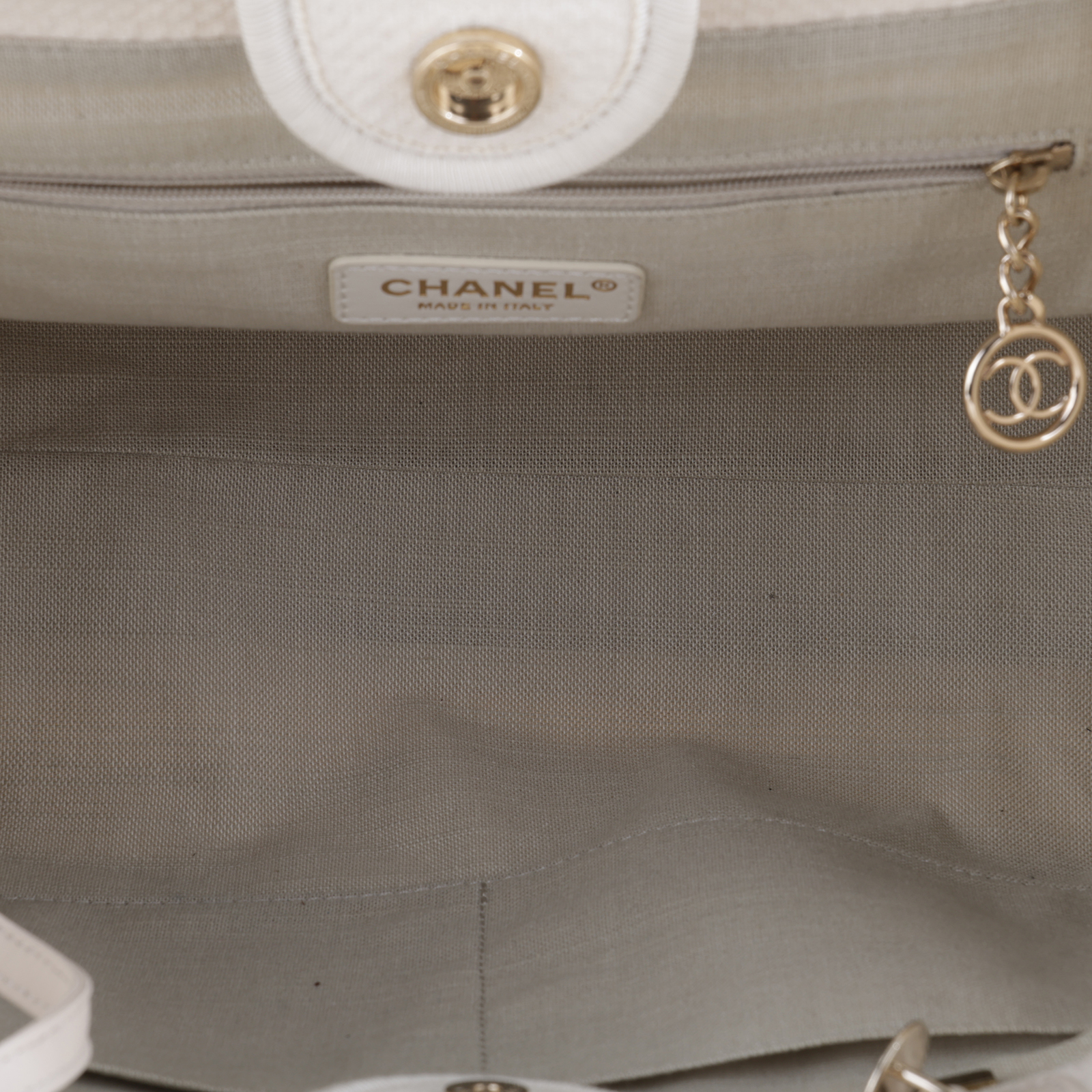 香奈兒 CHANEL 海灘包 小型 AS3257 晶片款 米白海灘包MM 防塵袋/內袋