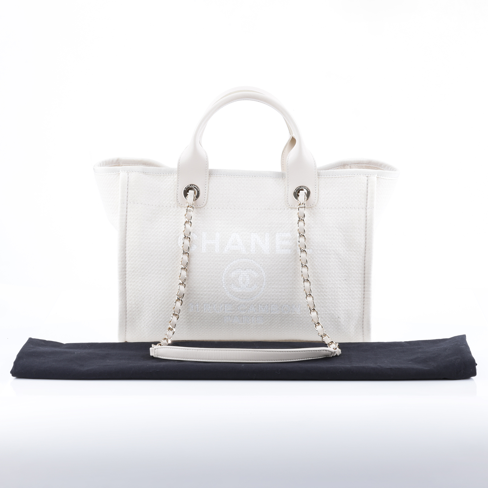 香奈兒 CHANEL 海灘包 小型 AS3257 晶片款 米白海灘包MM 防塵袋/內袋