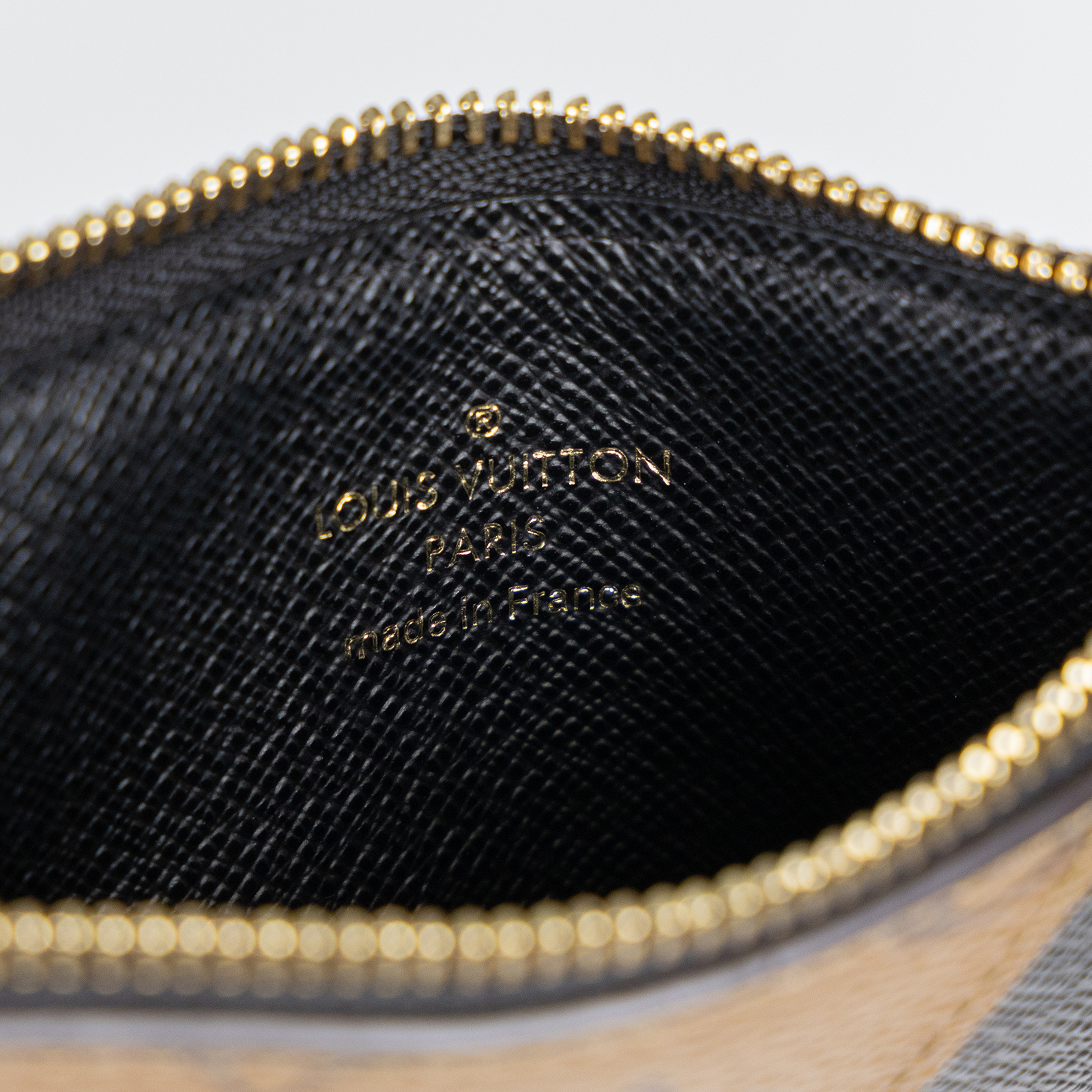 路易威登 LOUIS VUITTON Romy 名片夾 經典帆布 黑色 M81912 晶片款 焦糖原花零錢包 無附屬品