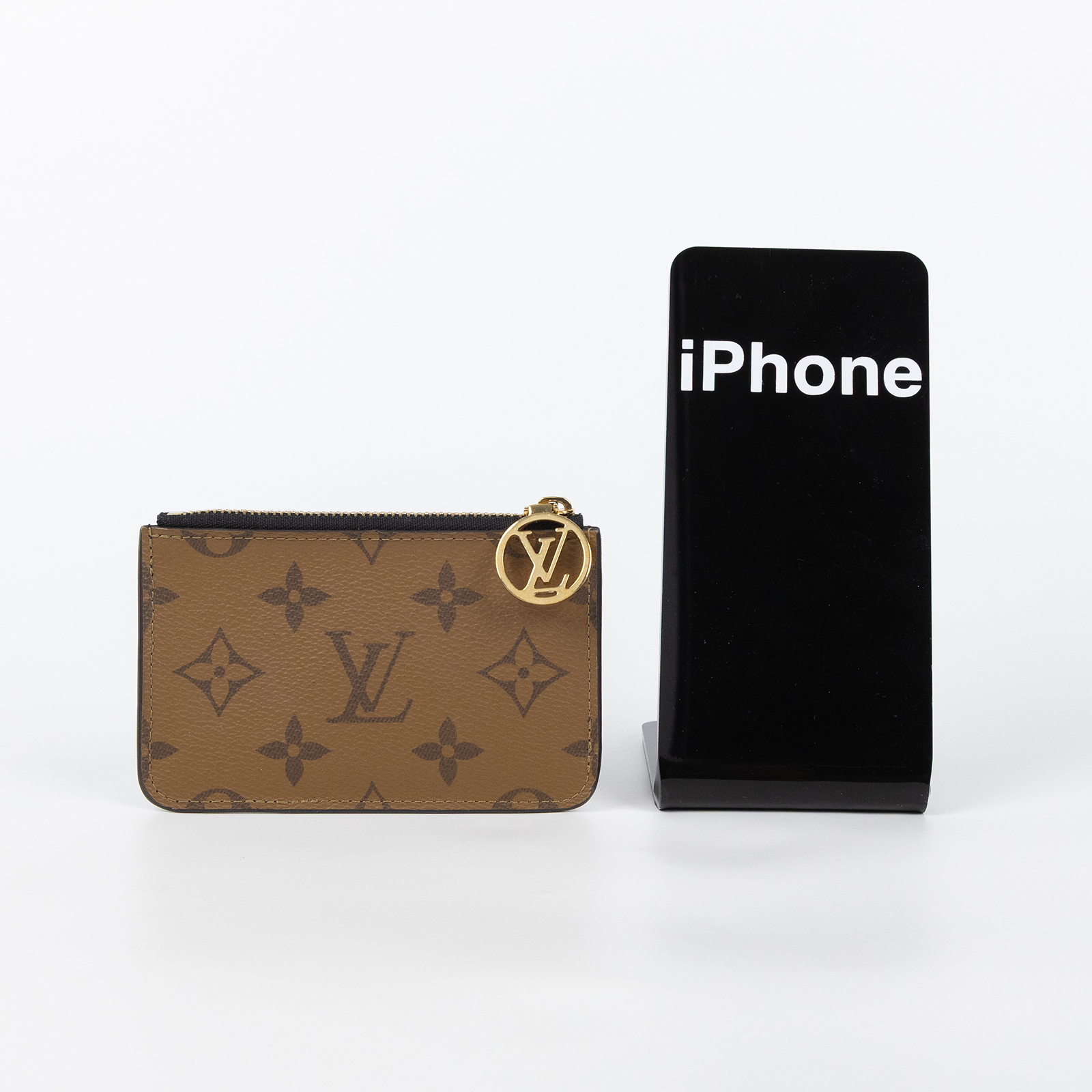 路易威登 LOUIS VUITTON Romy 名片夾 經典帆布 黑色 M81912 晶片款 焦糖原花零錢包 無附屬品