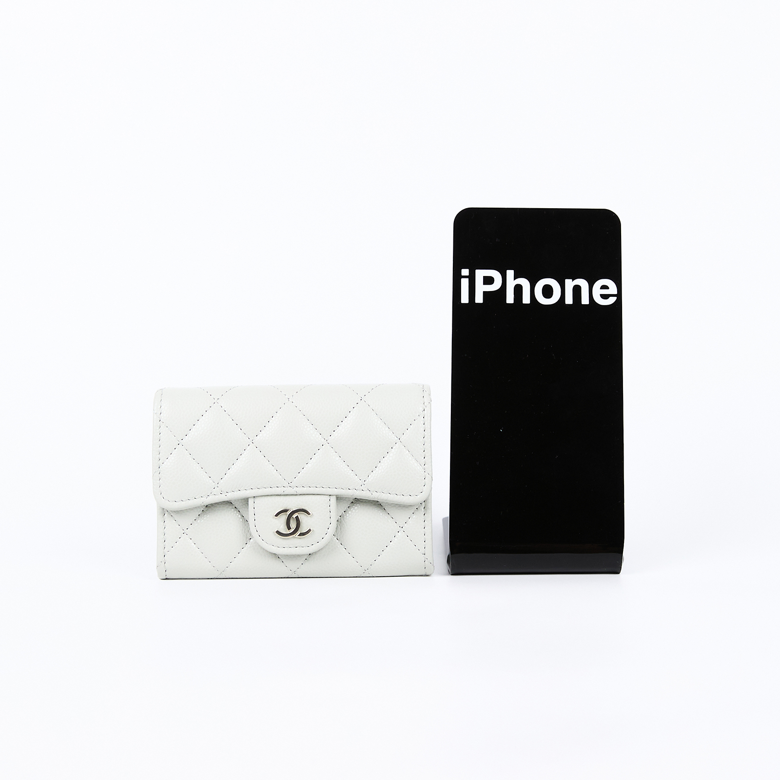 香奈兒 CHANEL CC LOGO 口蓋 卡片夾 錢包 AP0214 晶片款 淺綠拉鍊卡包 防塵袋/原廠盒子