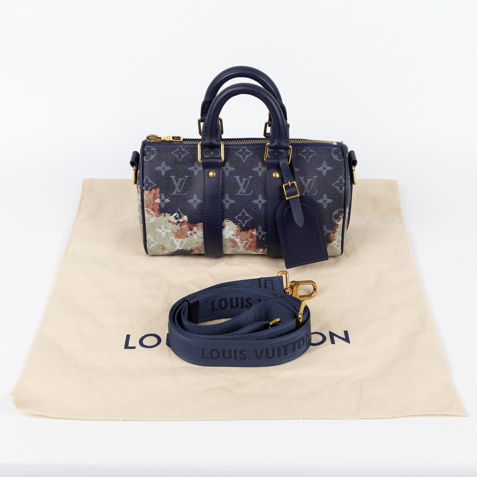 路易威登 LOUIS VUITTON Keepall Bandoulière 25 波士頓包 肩背包 斜背包 M46804 晶片款  防塵袋/背帶